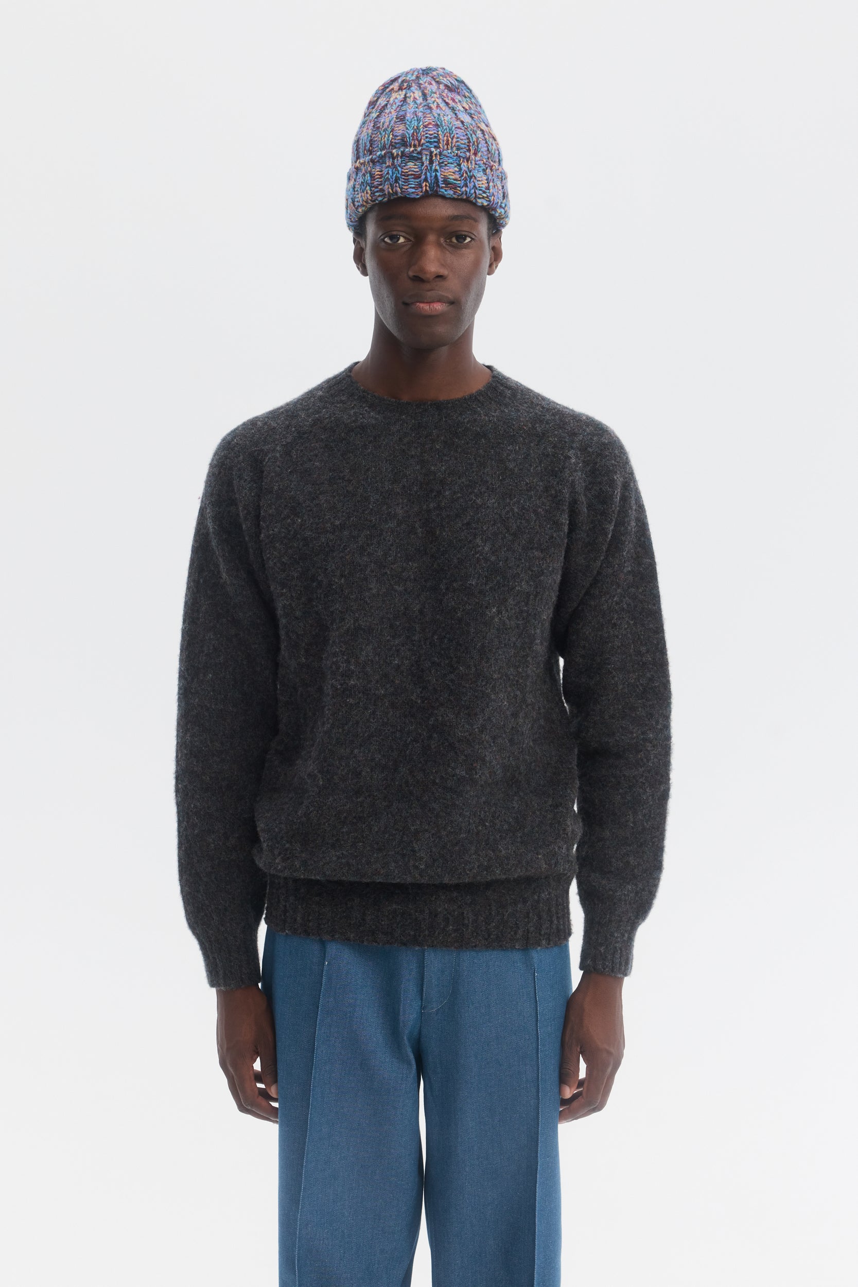 Shadow brushed shetland wool sweater – École de Pensée