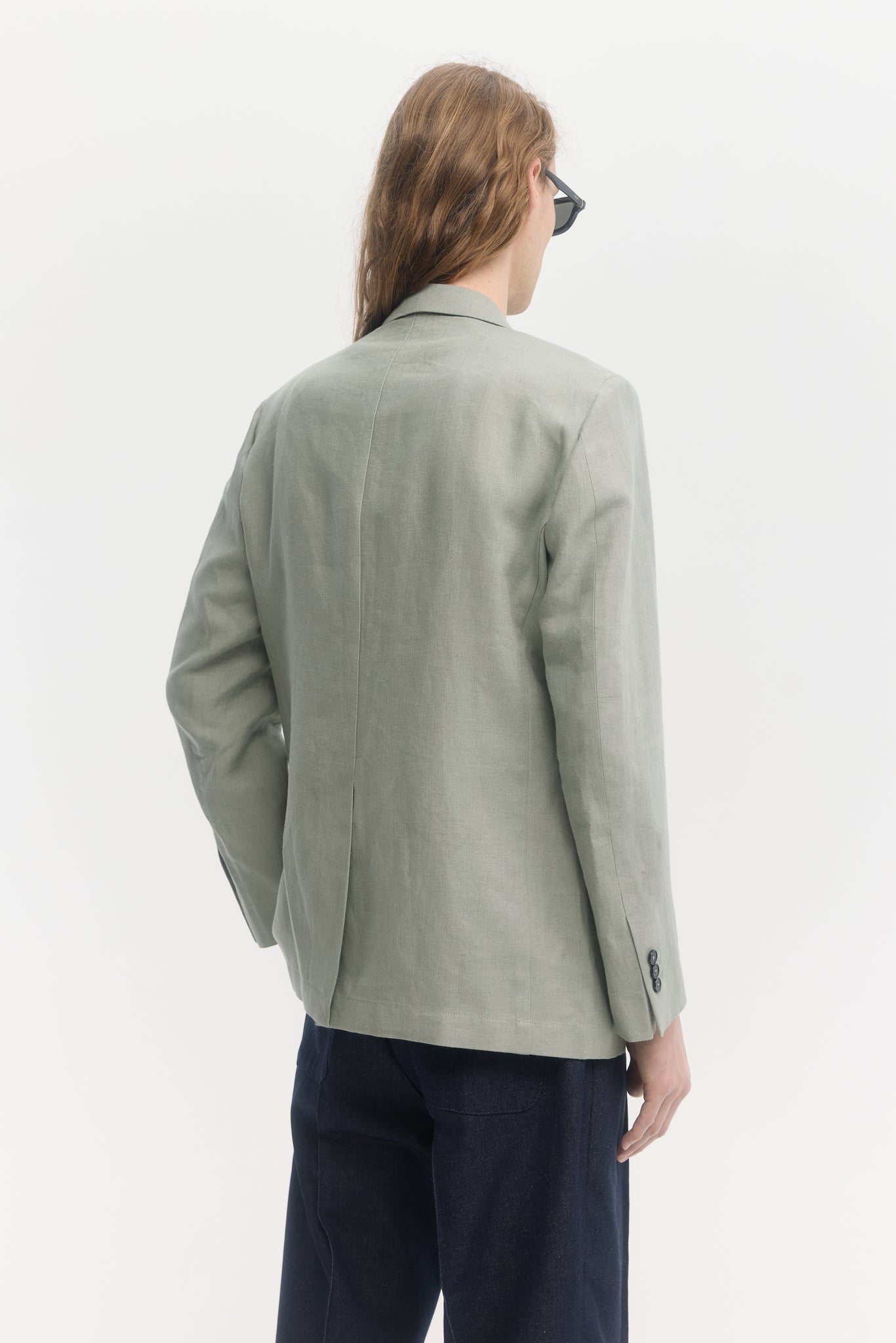 Sage pure linen unconstructed blazer