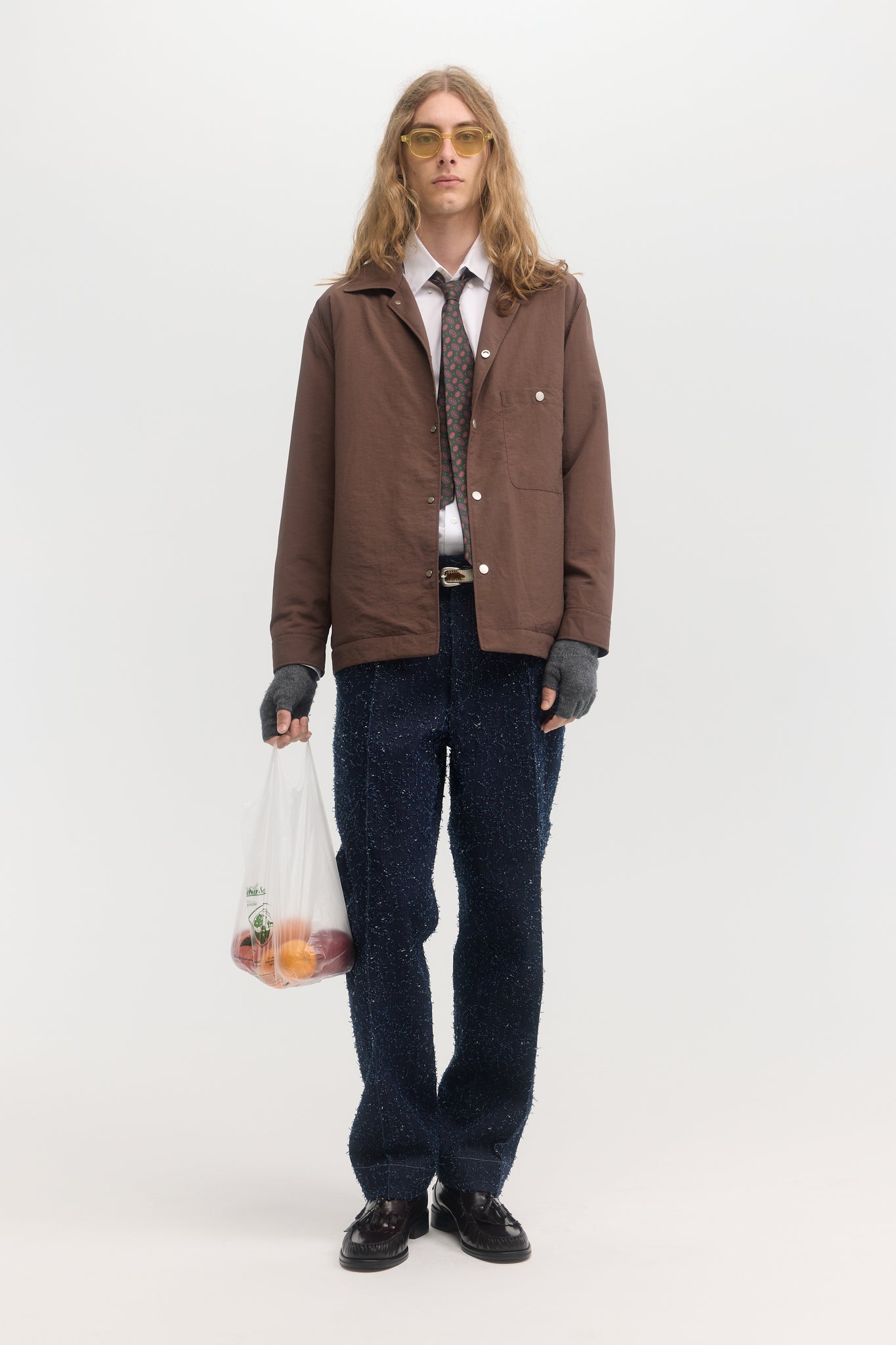 Cacao taslan taffeta technical quilted blouson