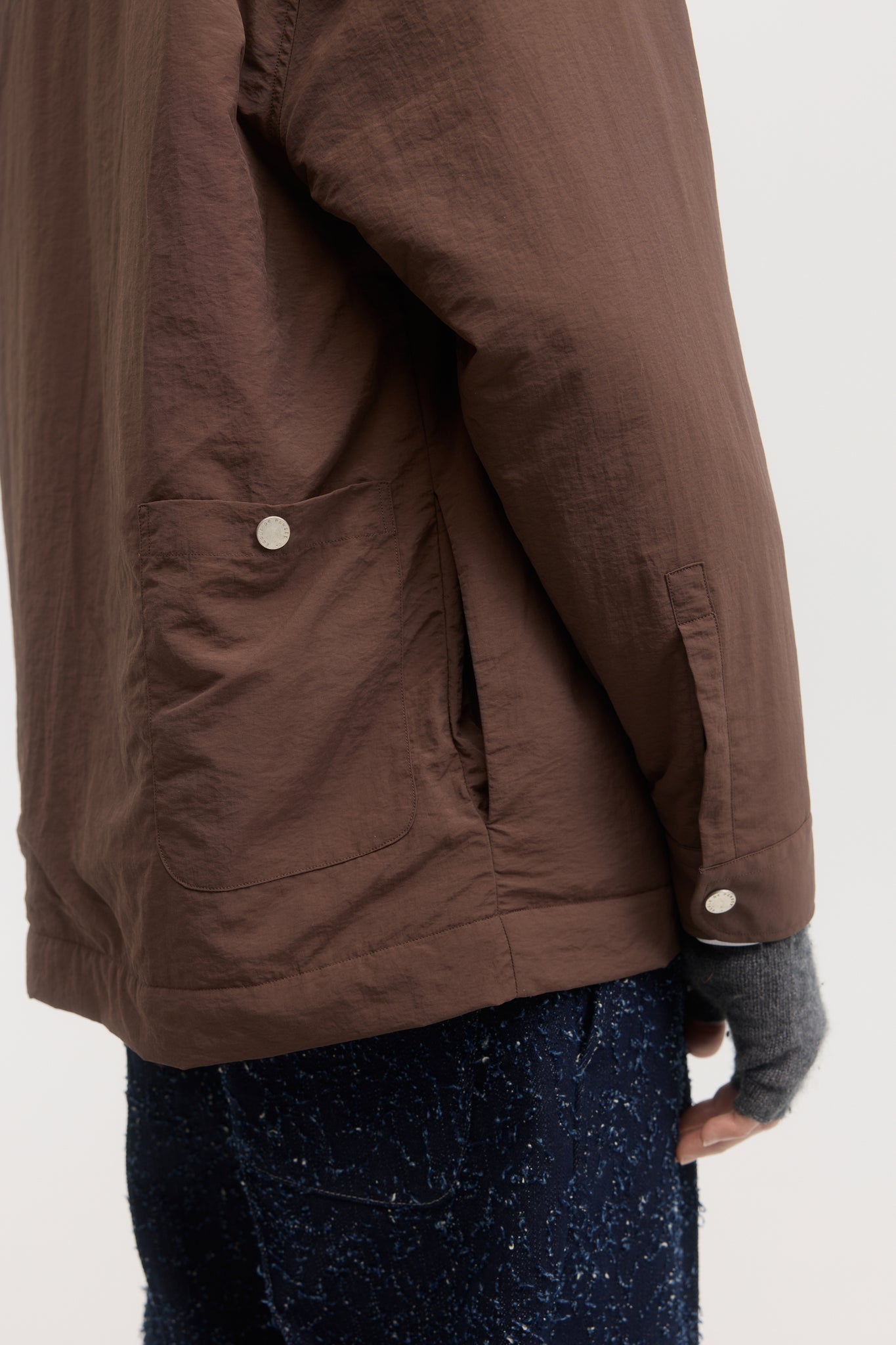 Cacao taslan taffeta technical quilted blouson