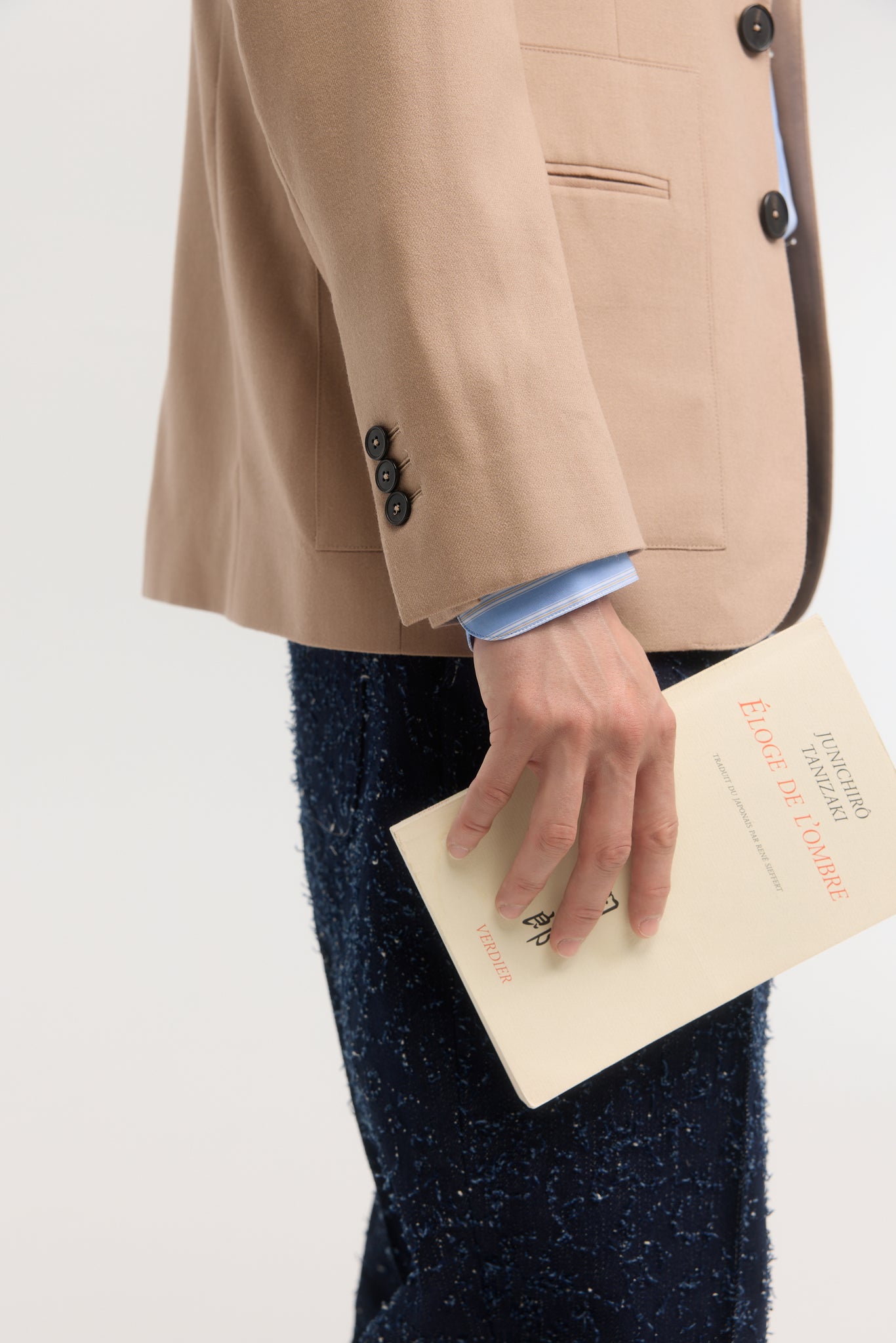 Old rose wool flannel patch-pocket blazer