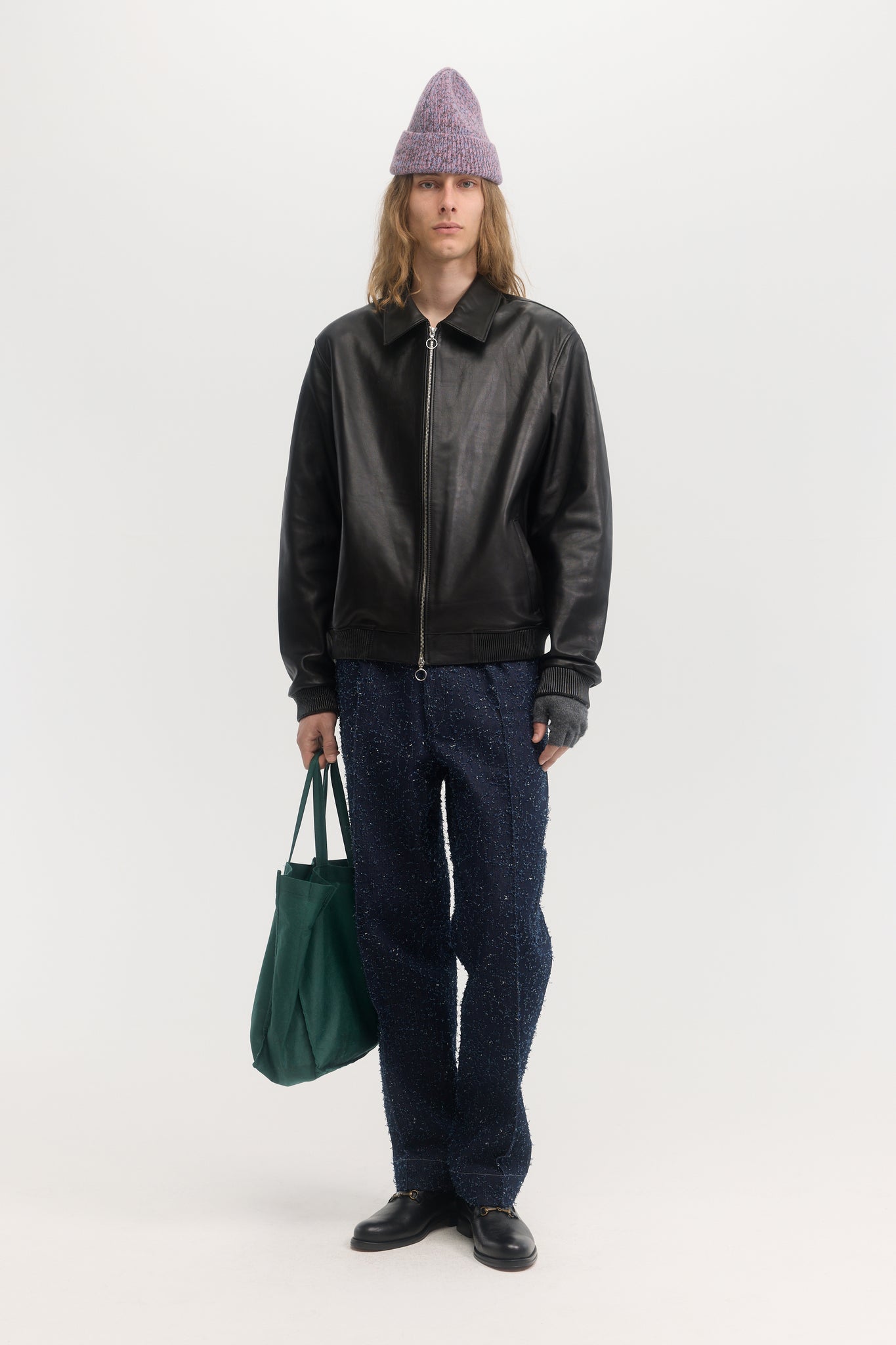Black soft calfskin leather jacket