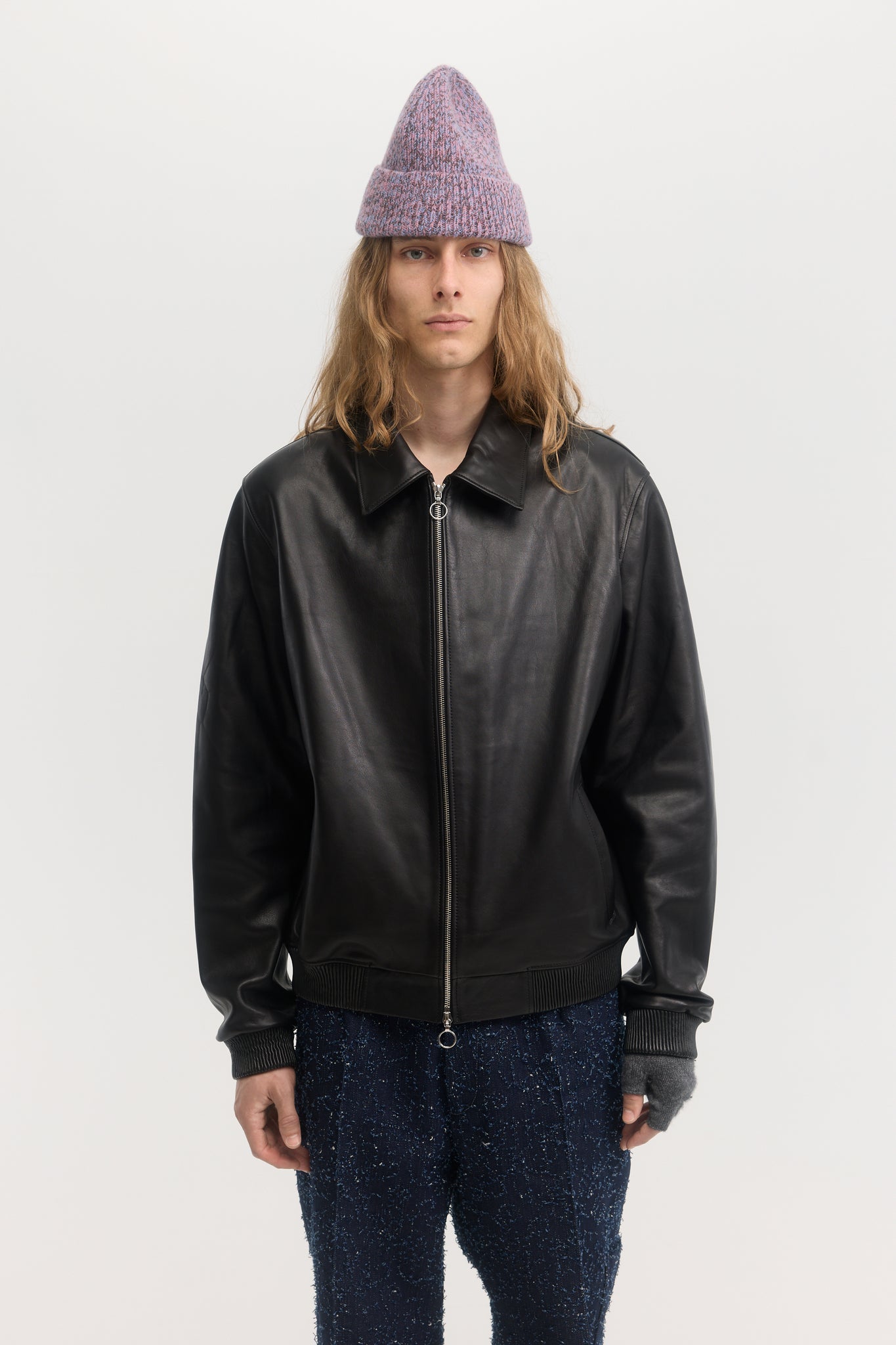 Black soft calfskin leather jacket