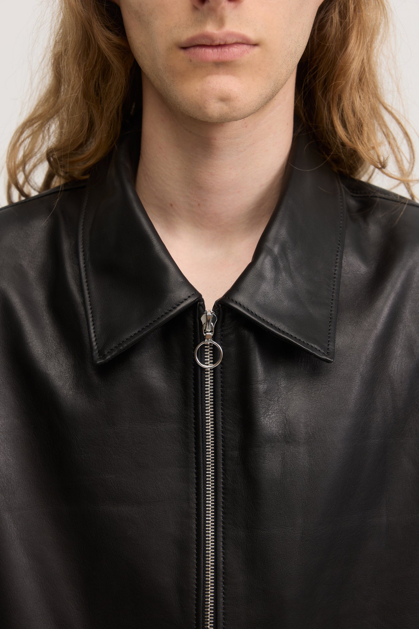 Black soft calfskin leather jacket