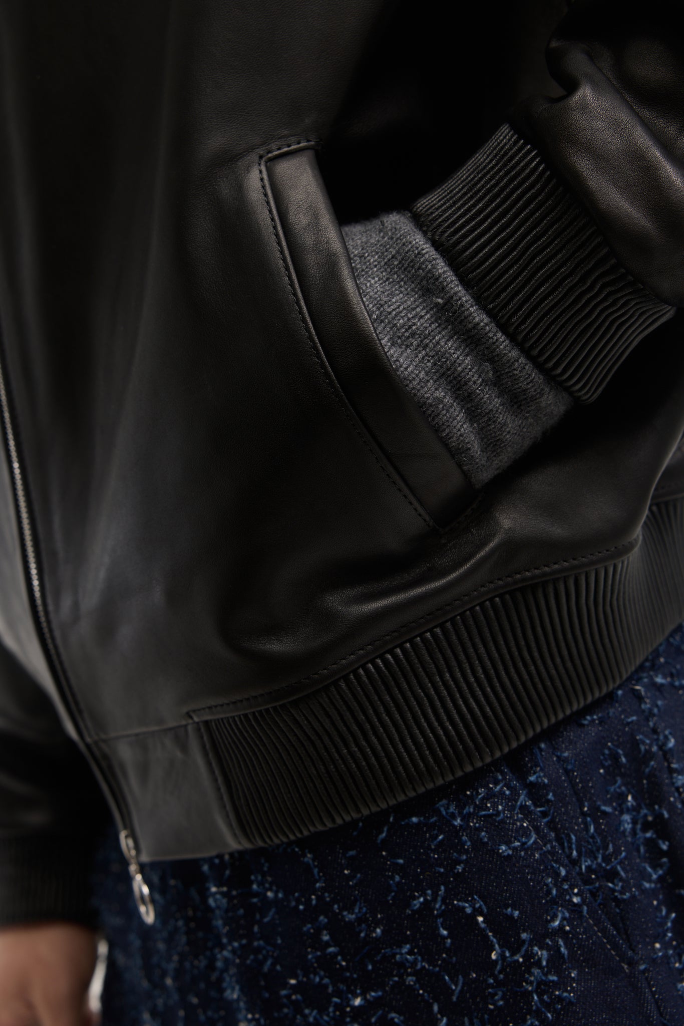 Black soft calfskin leather jacket