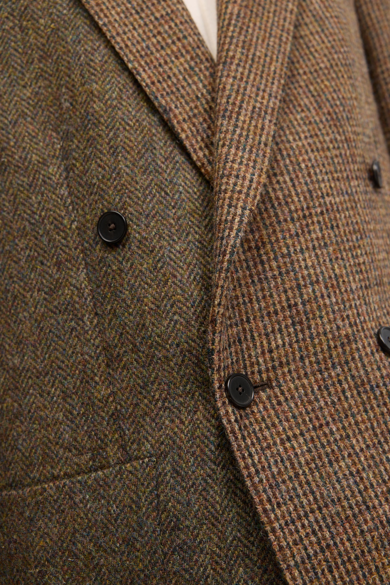 Multi harris tweed wool double breasted blazer