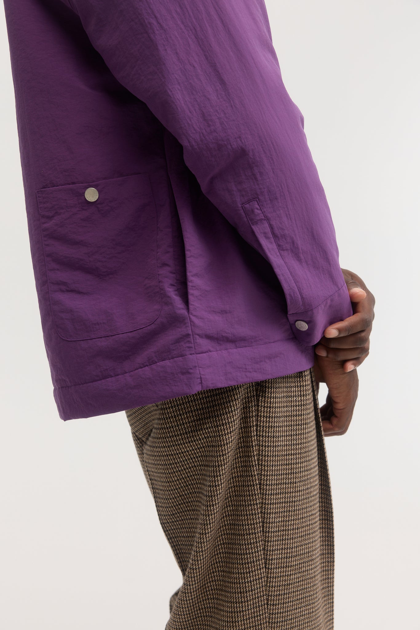 Purple taslan taffeta technical quilted blouson