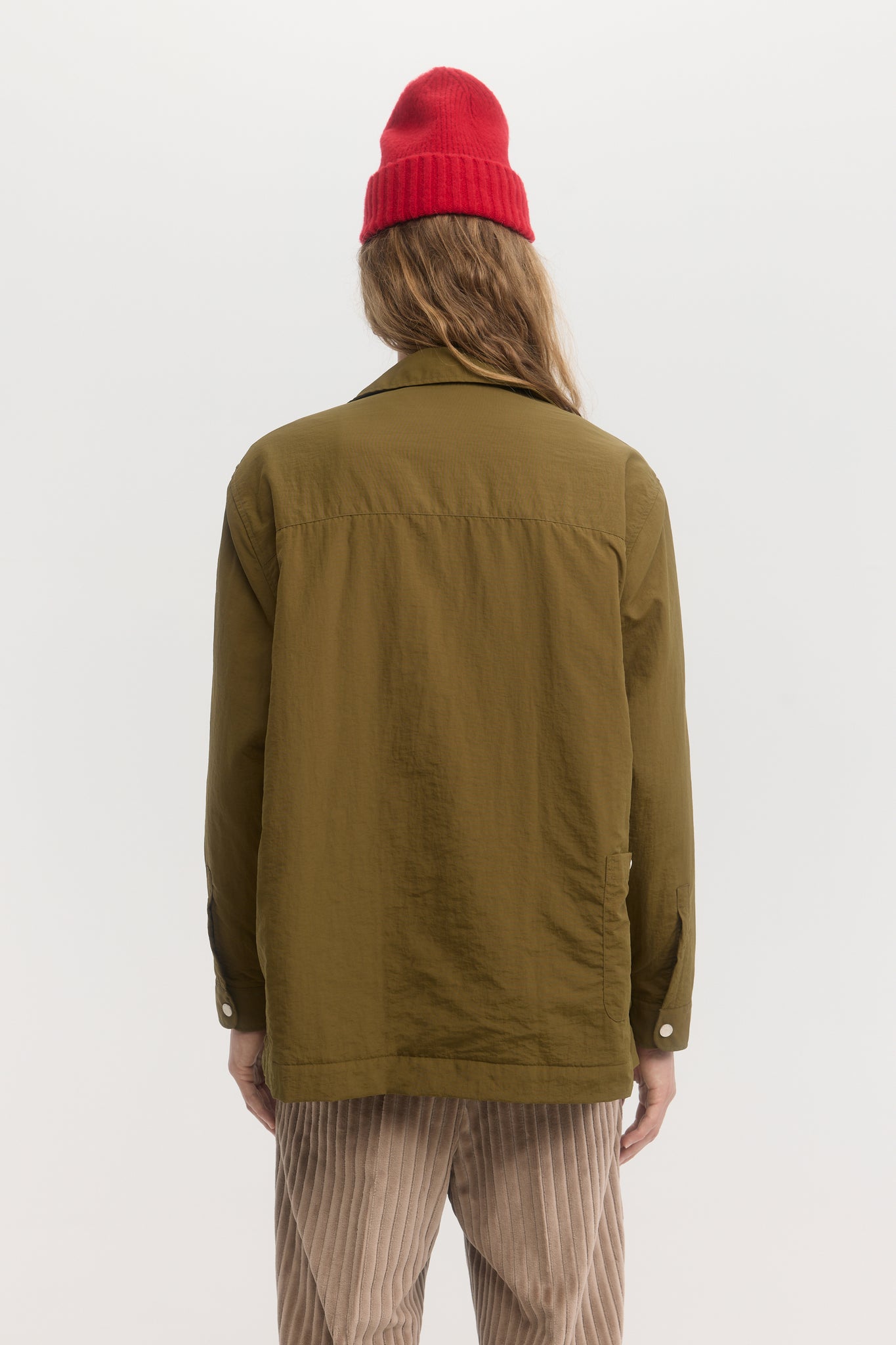 Khaki taslan taffeta technical quilted blouson