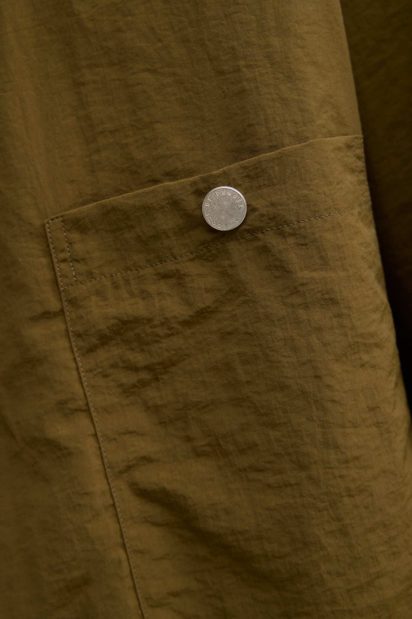 Khaki taslan taffeta technical quilted blouson