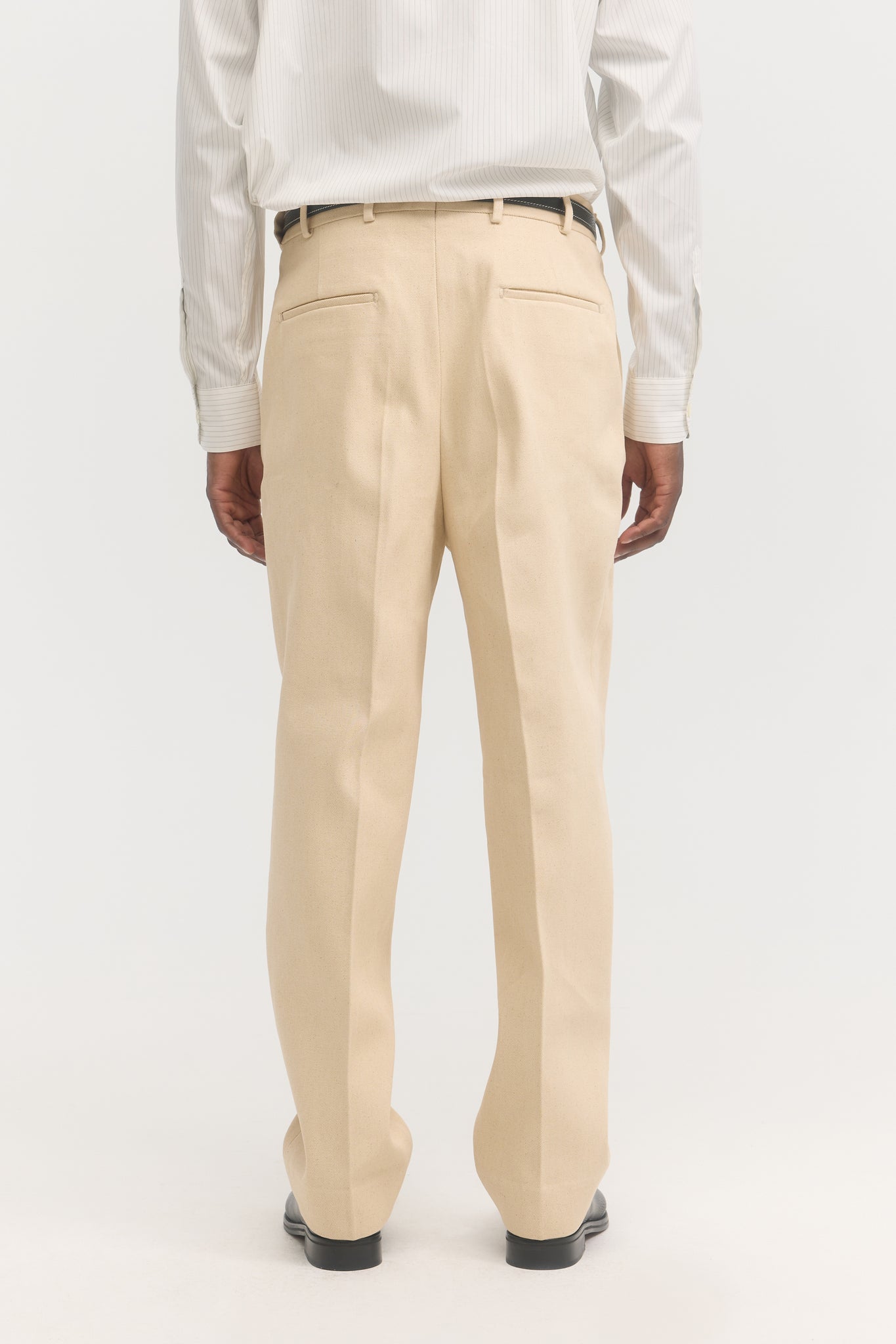 Pantalons parachute en gabardine de coton naturel