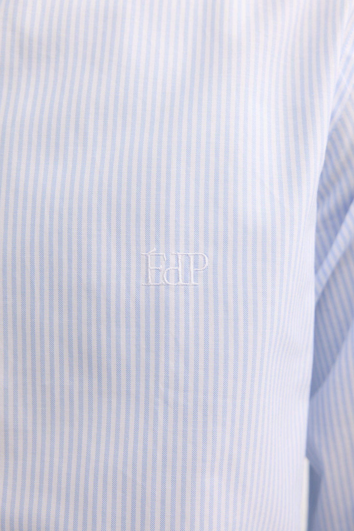 Chemise oxford à rayures bleues manches longues