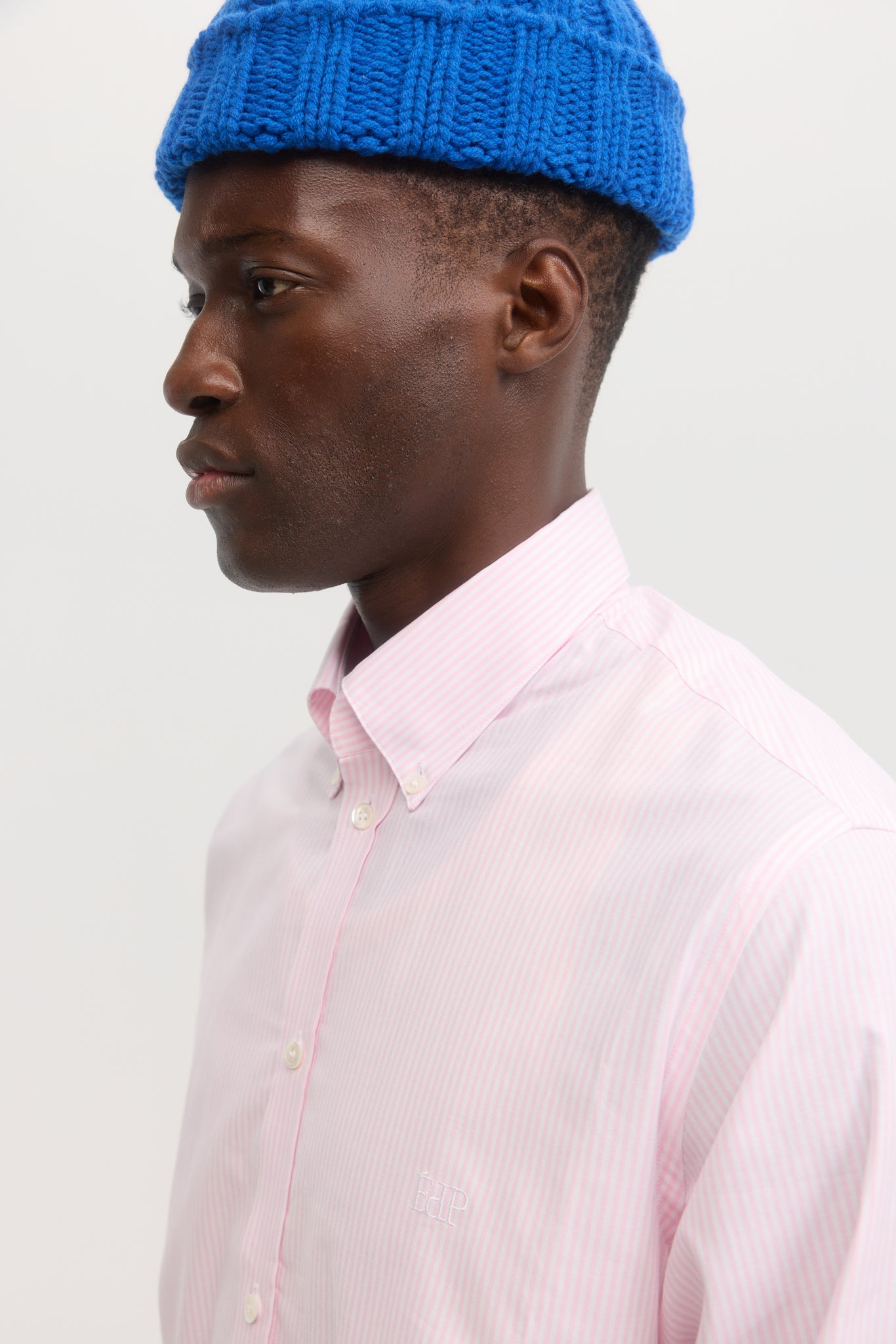 Chemise oxford à rayures roses manches longues