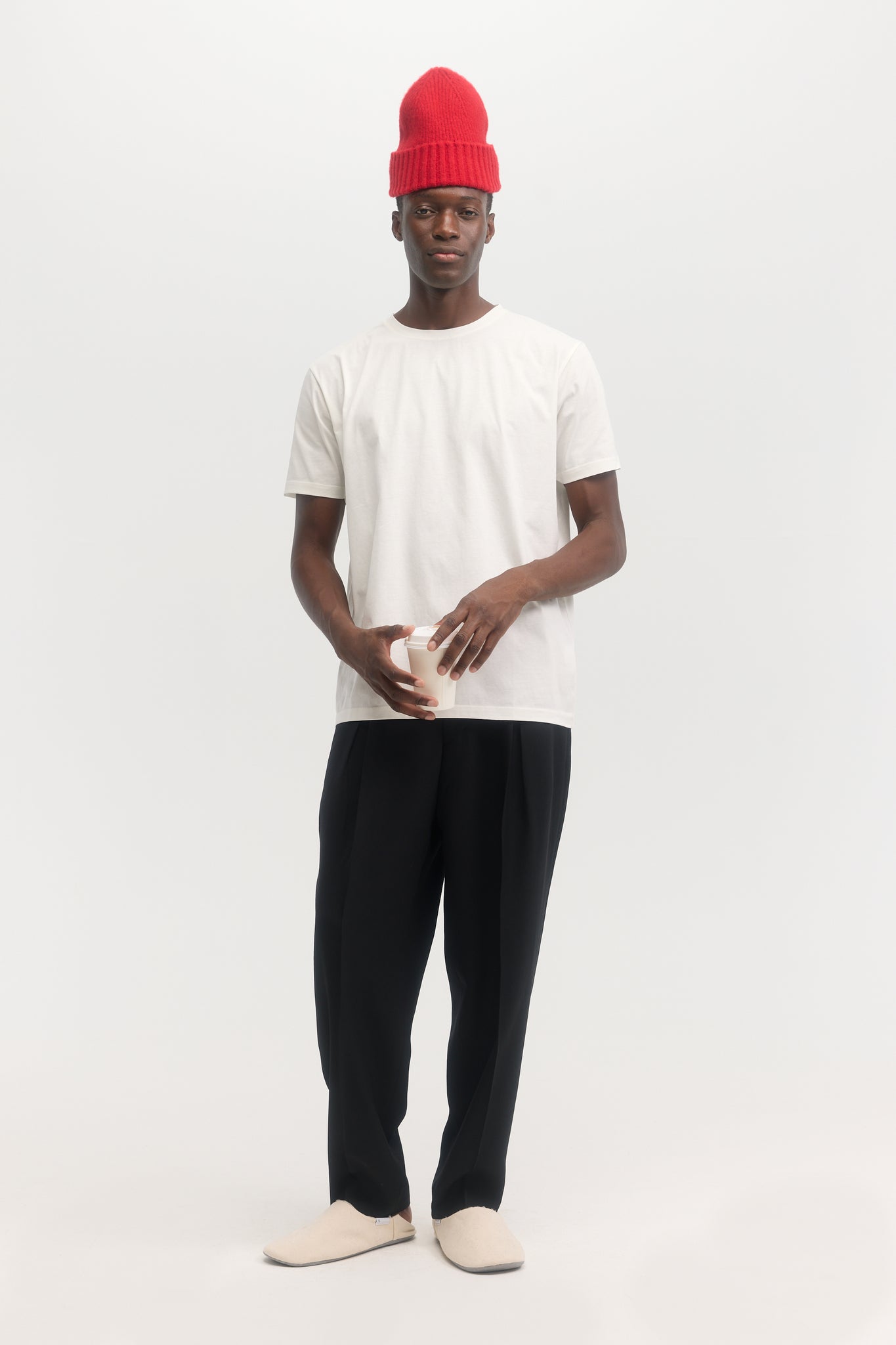 White mercerized organic cotton crewneck t-shirt