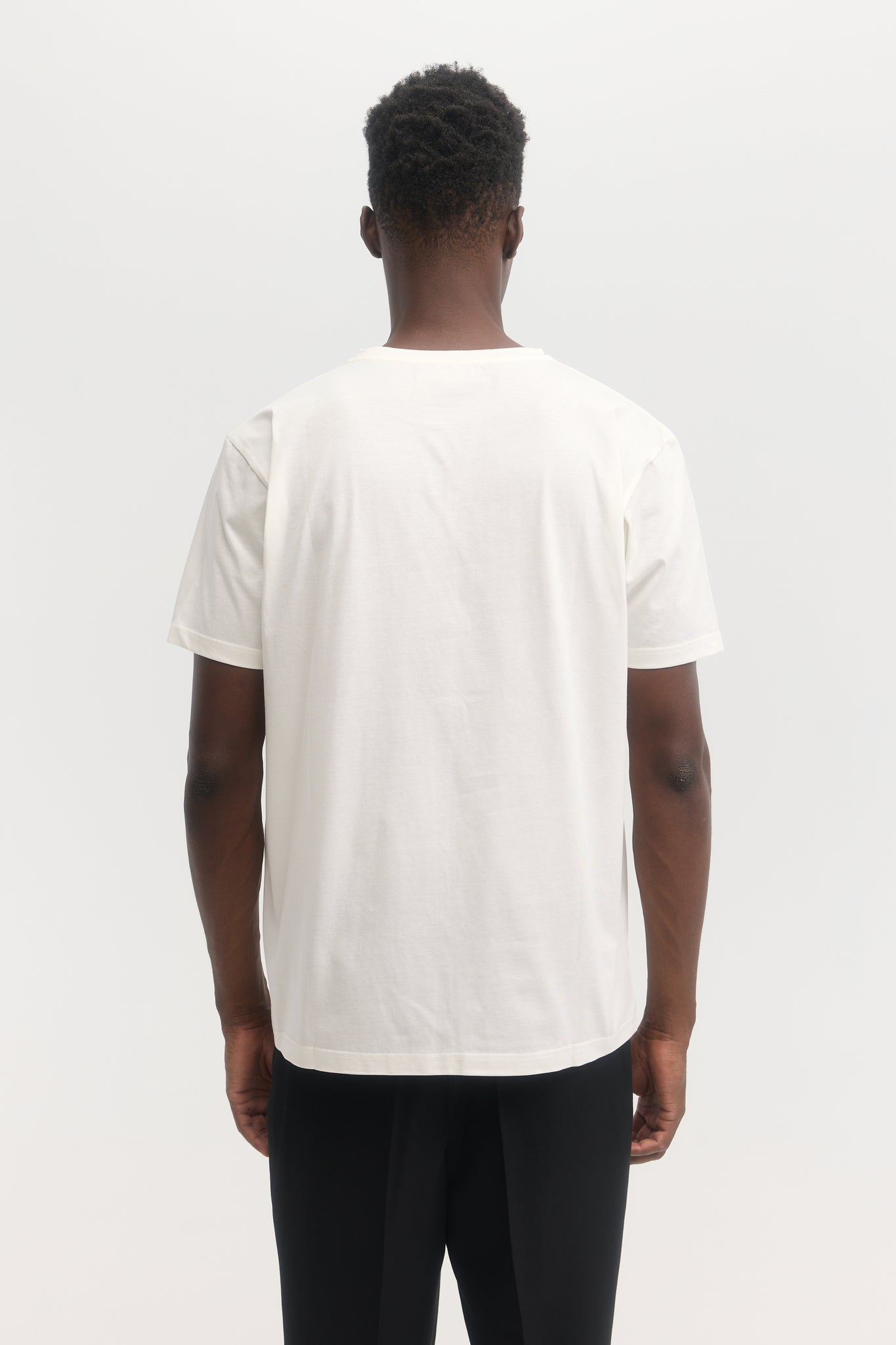 White mercerized organic cotton crewneck t-shirt