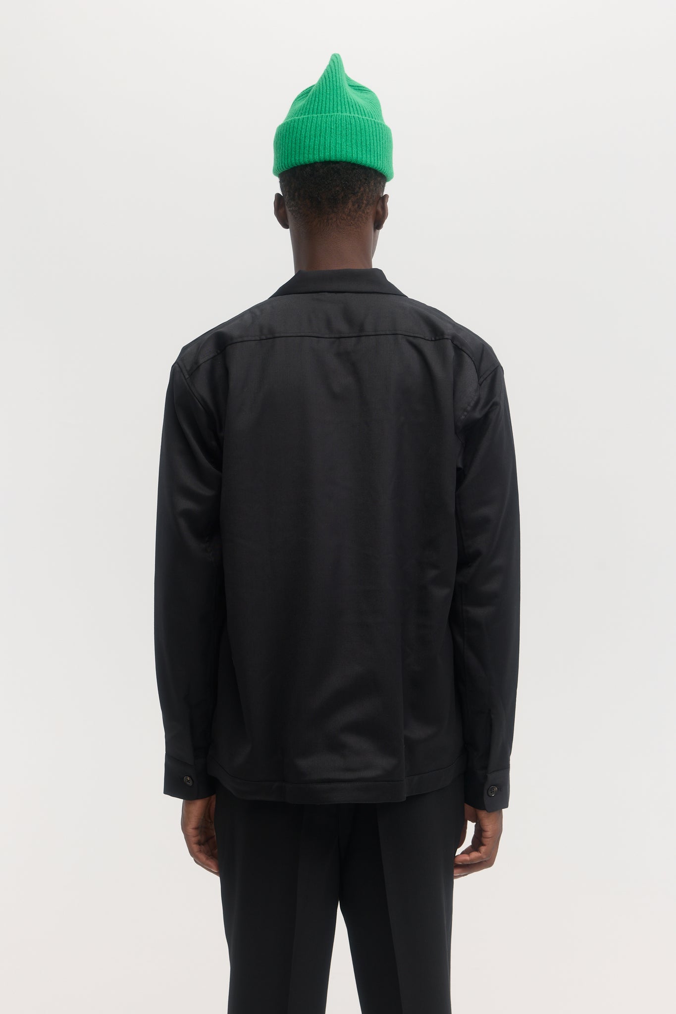 Black virgin wool evening blouson