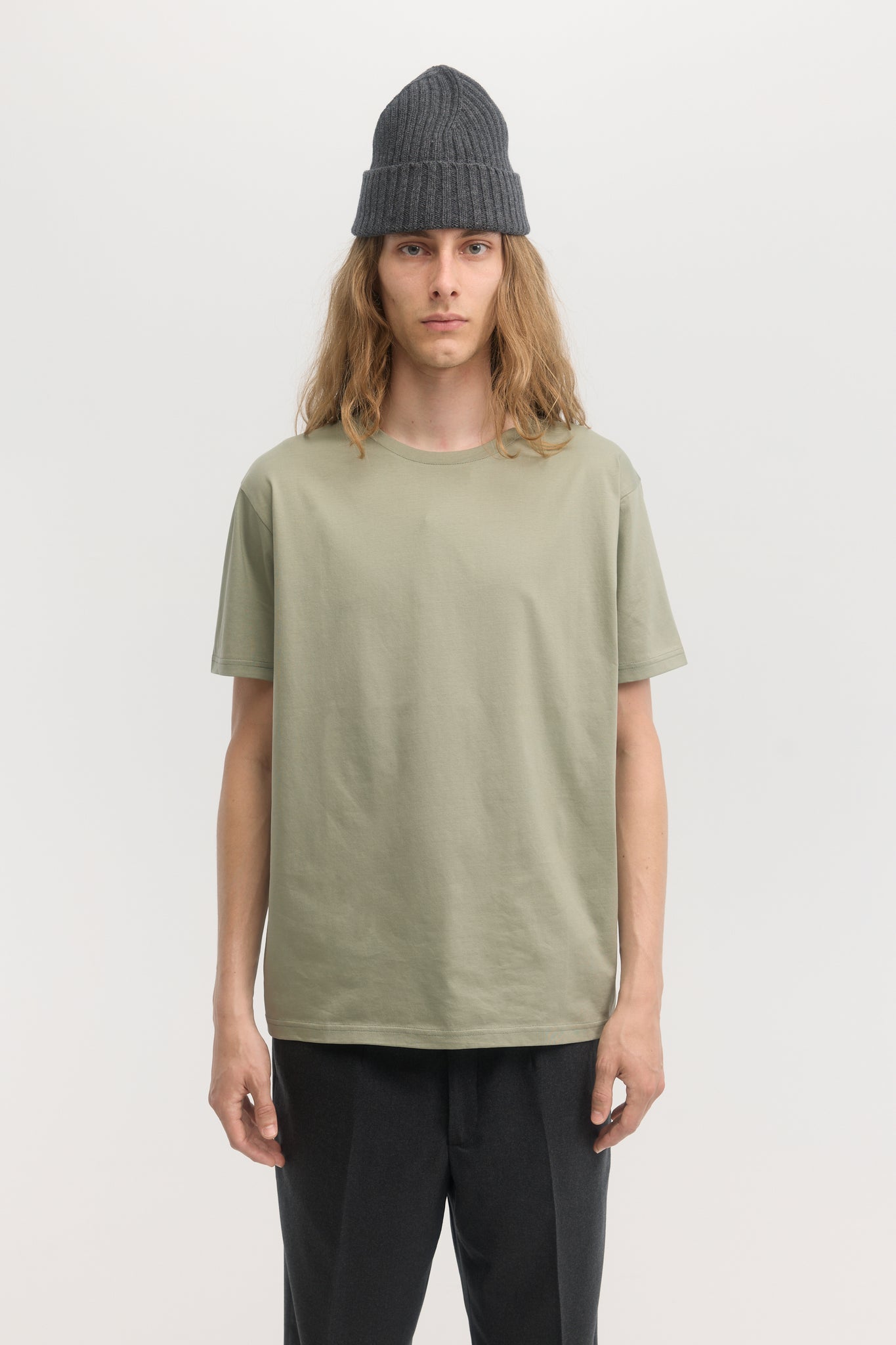 Sage mercerized organic cotton crewneck t-shirt