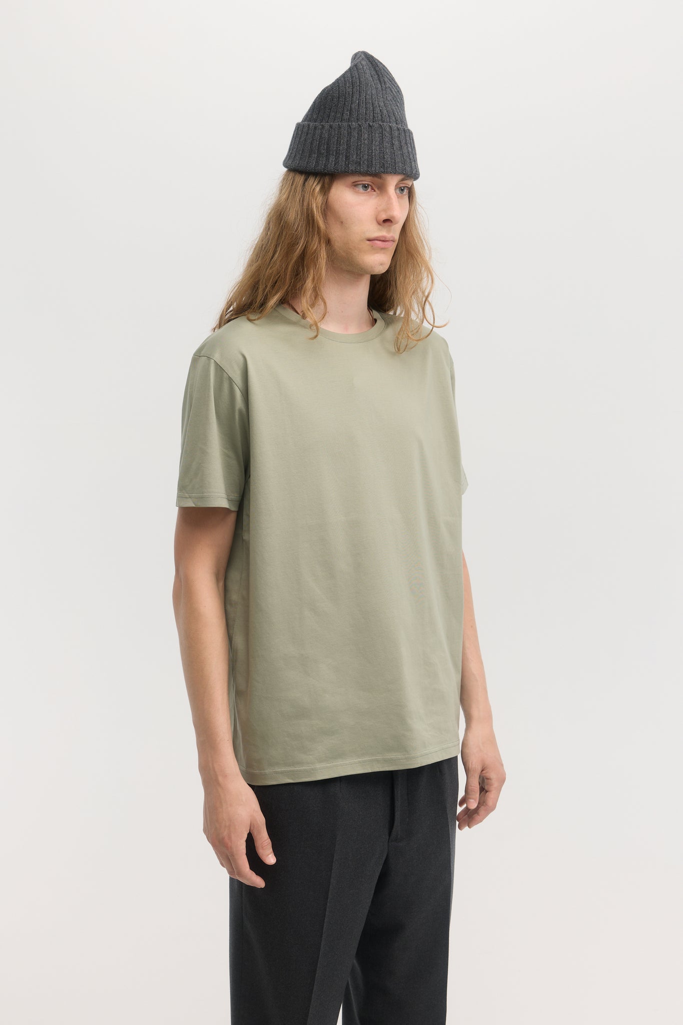 Sage mercerized organic cotton crewneck t-shirt