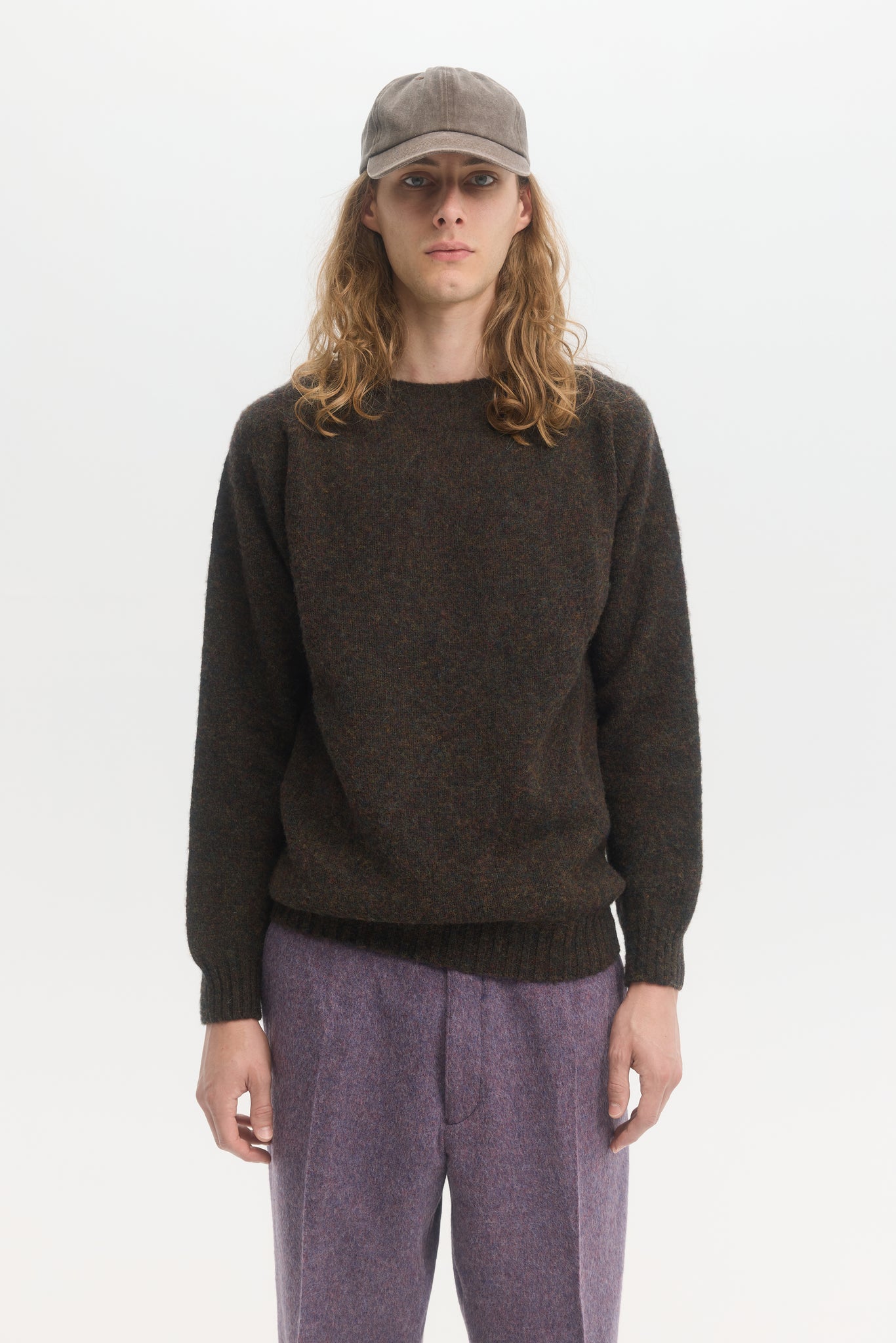 Pull en laine Shetland brossée Tundra