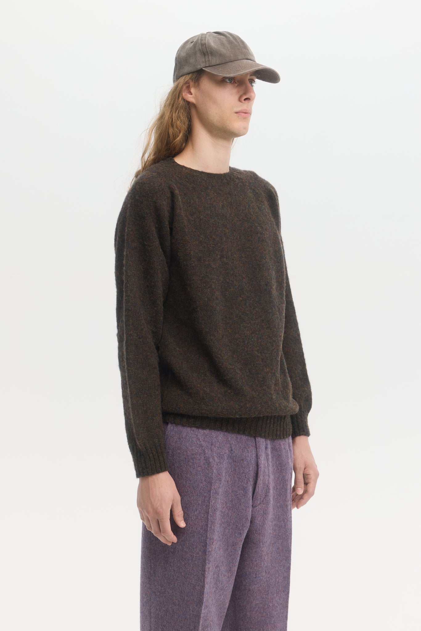 Pull en laine Shetland brossée Tundra