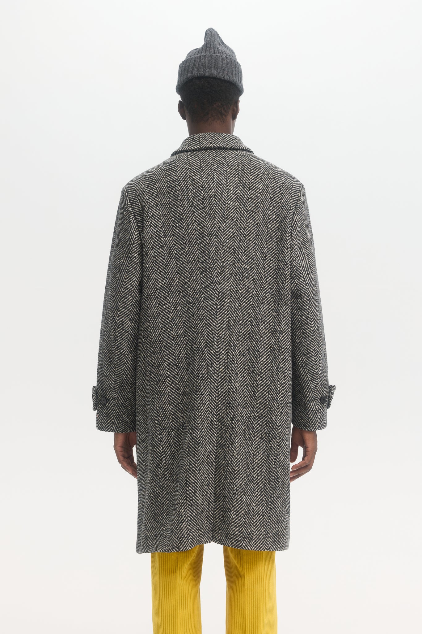 Herringbone virgin wool overcoat