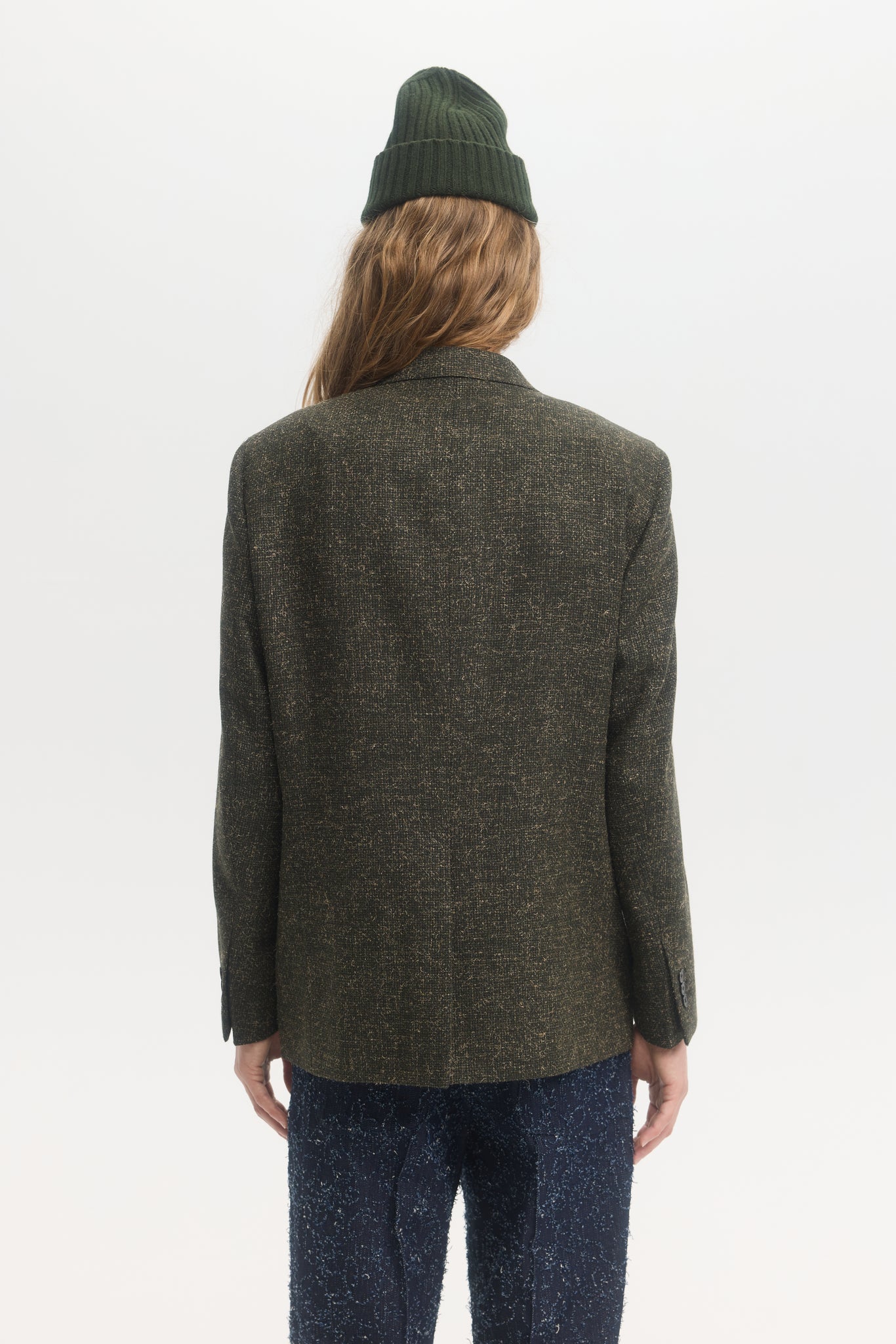 Moss hairy tweed double breasted blazer