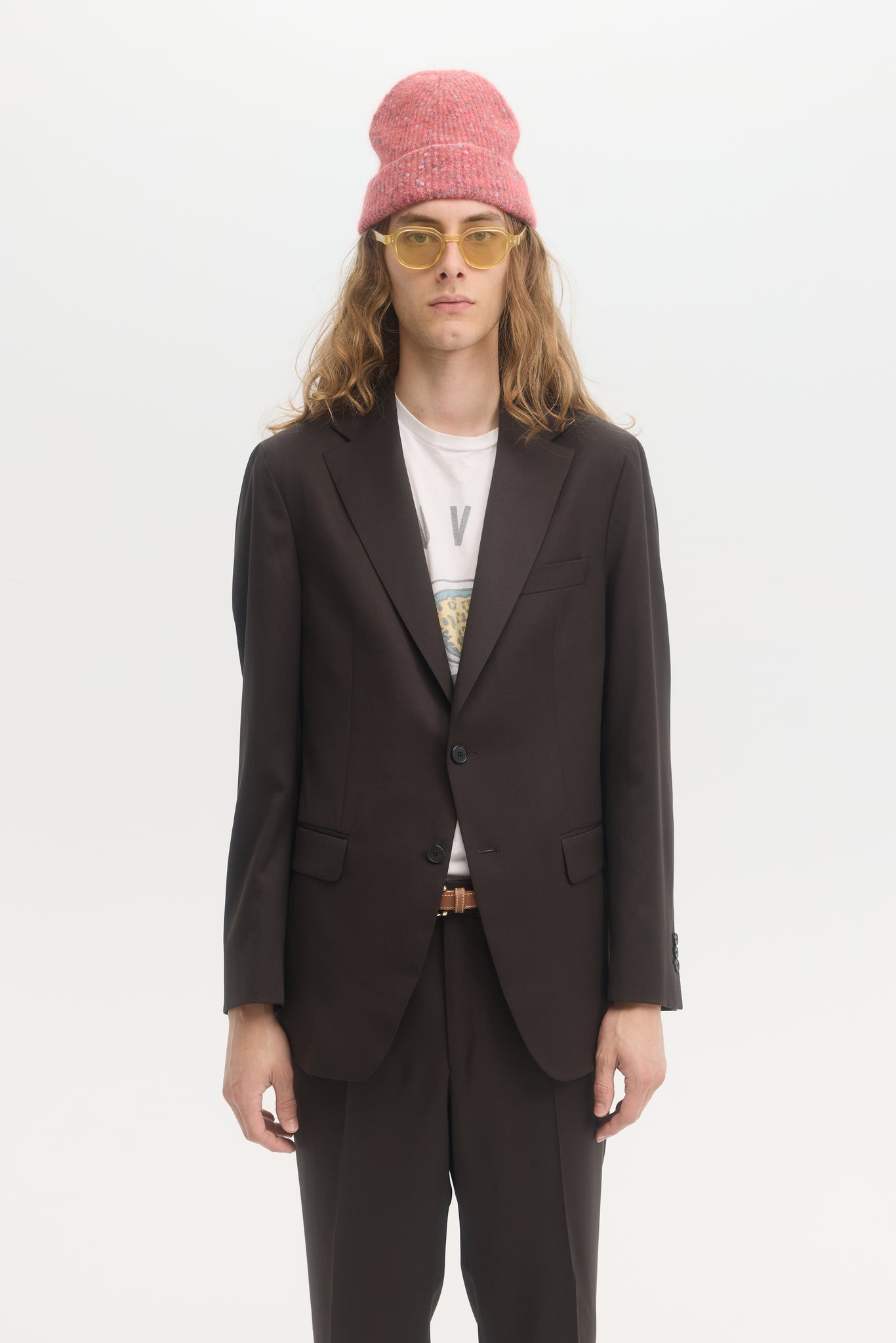 Chocolate super 130's tropical wool suit