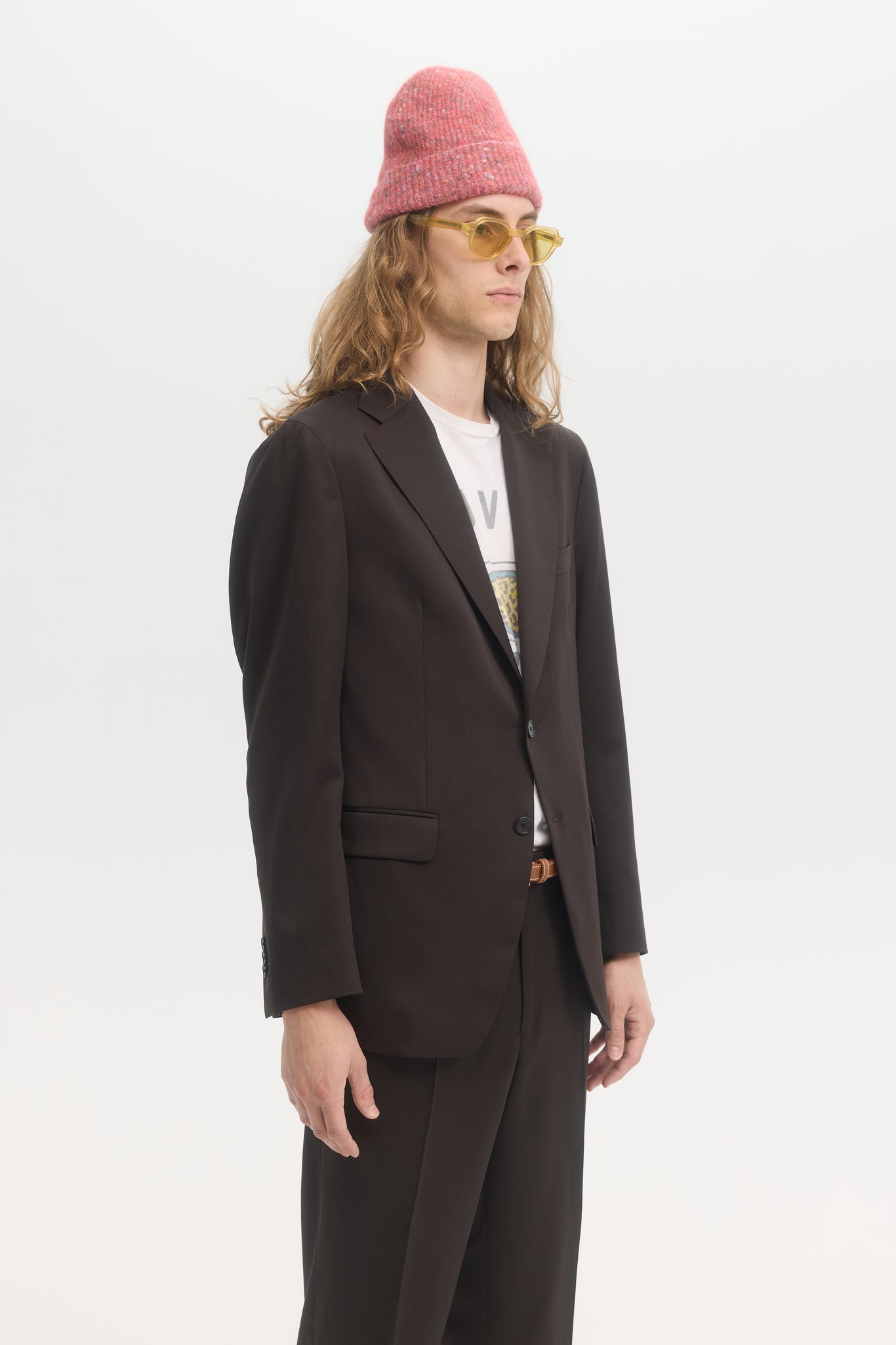 Chocolate super 130's tropical wool suit