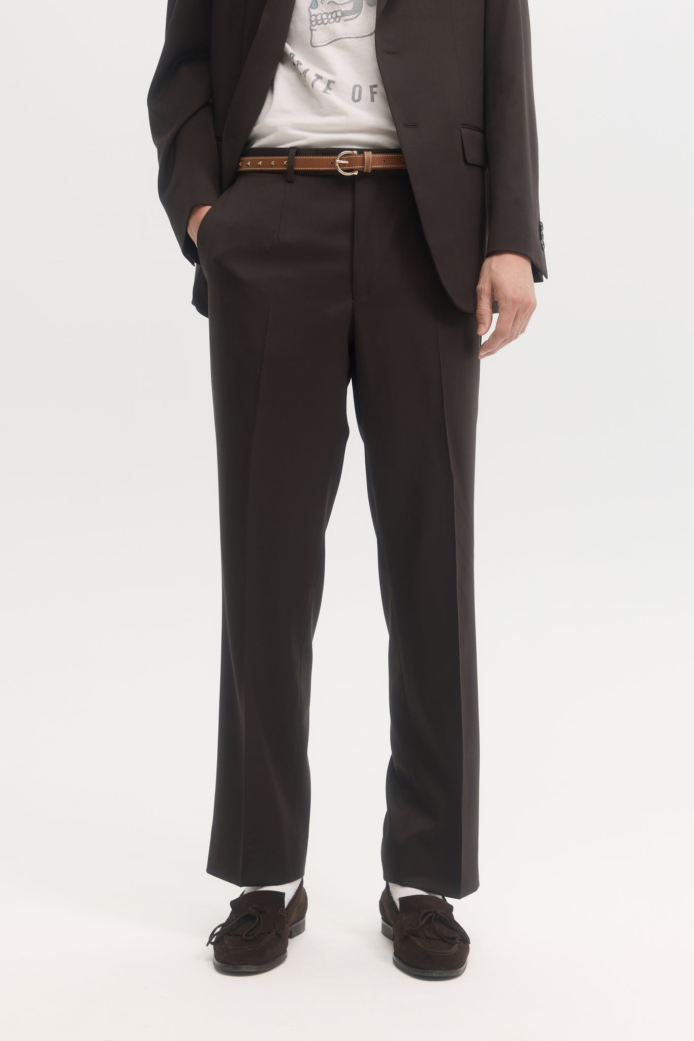 Chocolate super 130's tropical wool suit