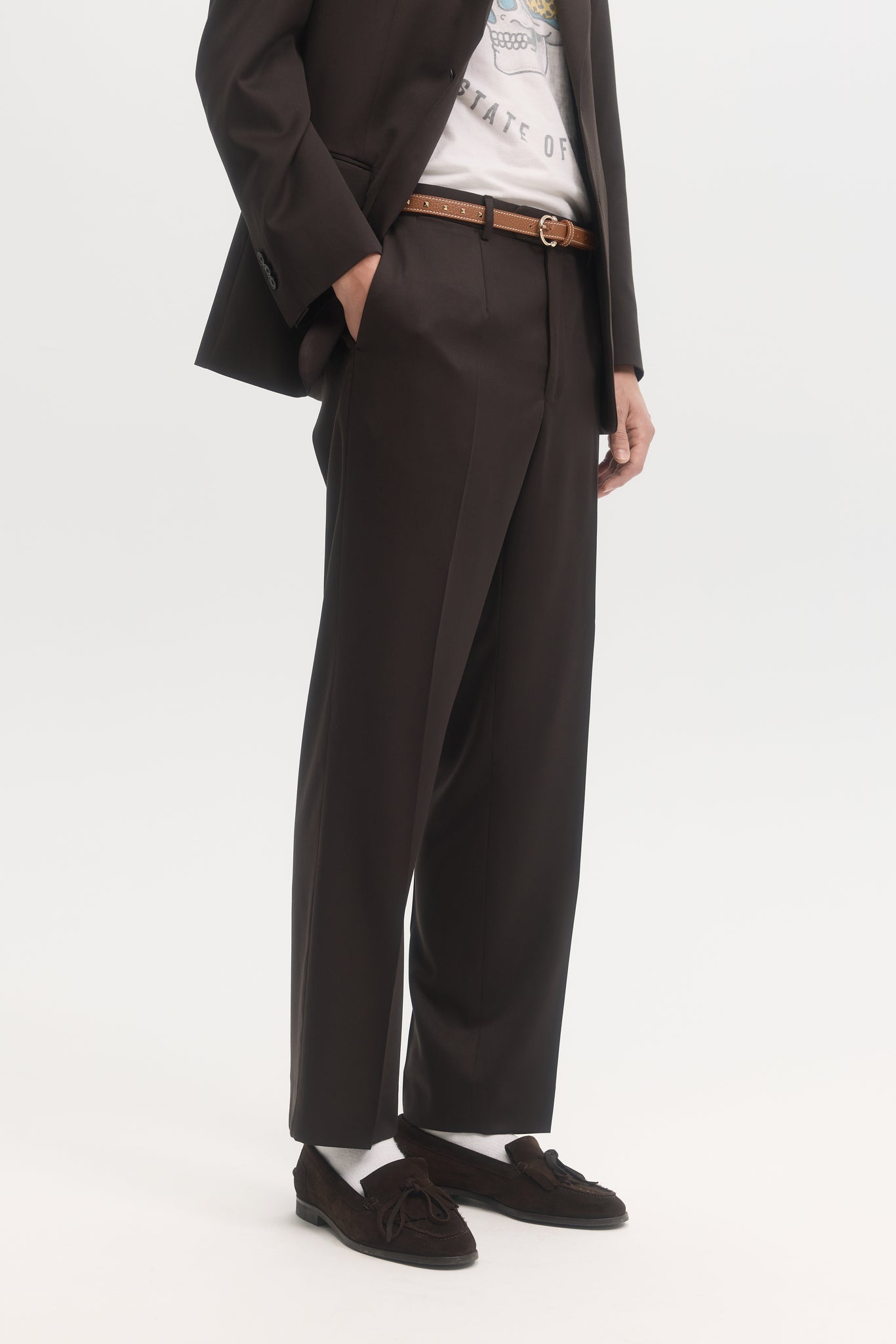 Chocolate super 130's tropical wool suit