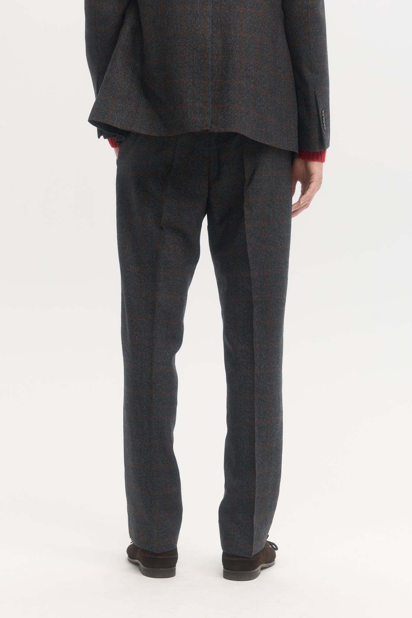 Charcoal rust shadow check wool suit