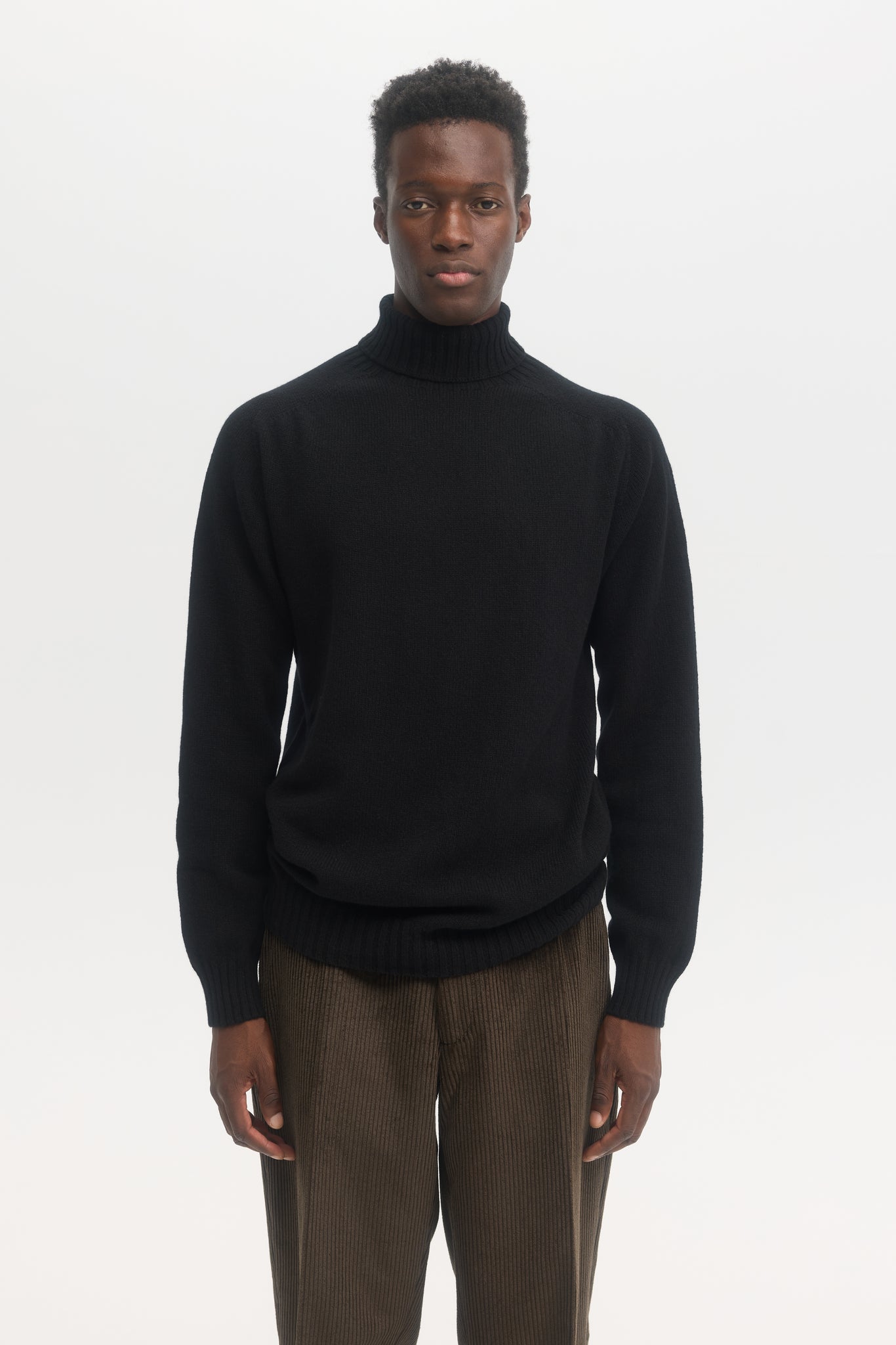 Pull à col roulé en laine geelong supersoft noir