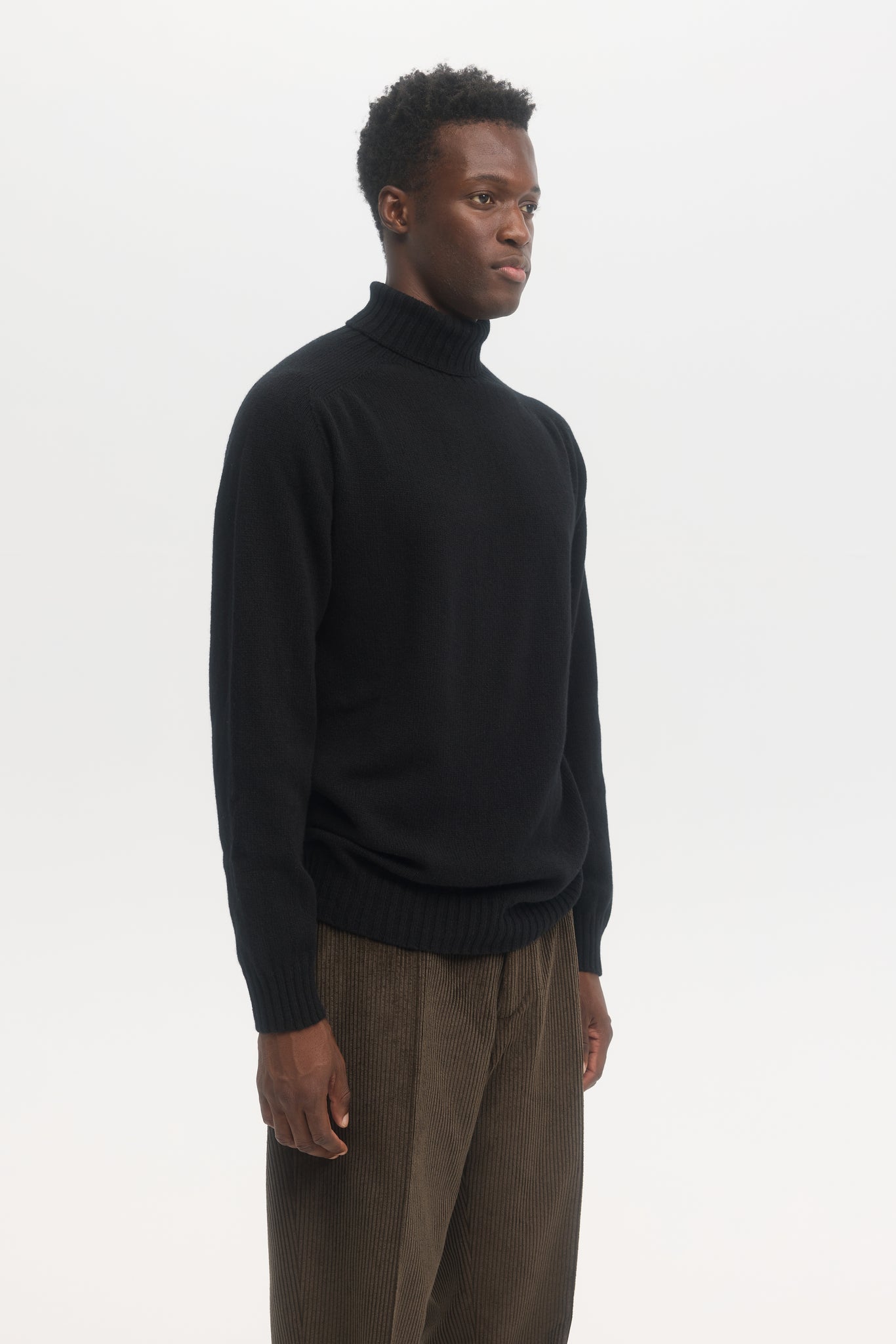 Pull à col roulé en laine geelong supersoft noir