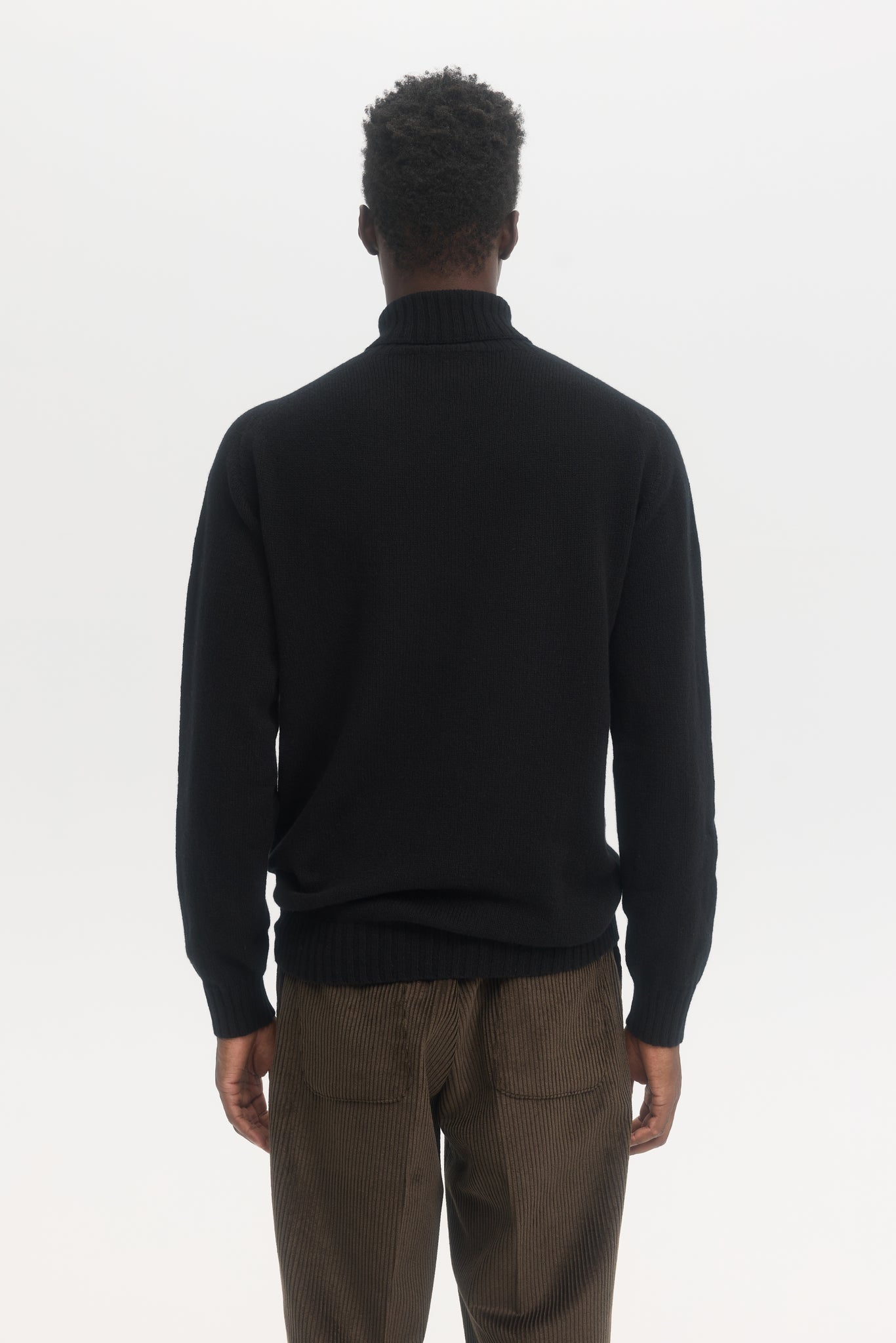Pull à col roulé en laine geelong supersoft noir