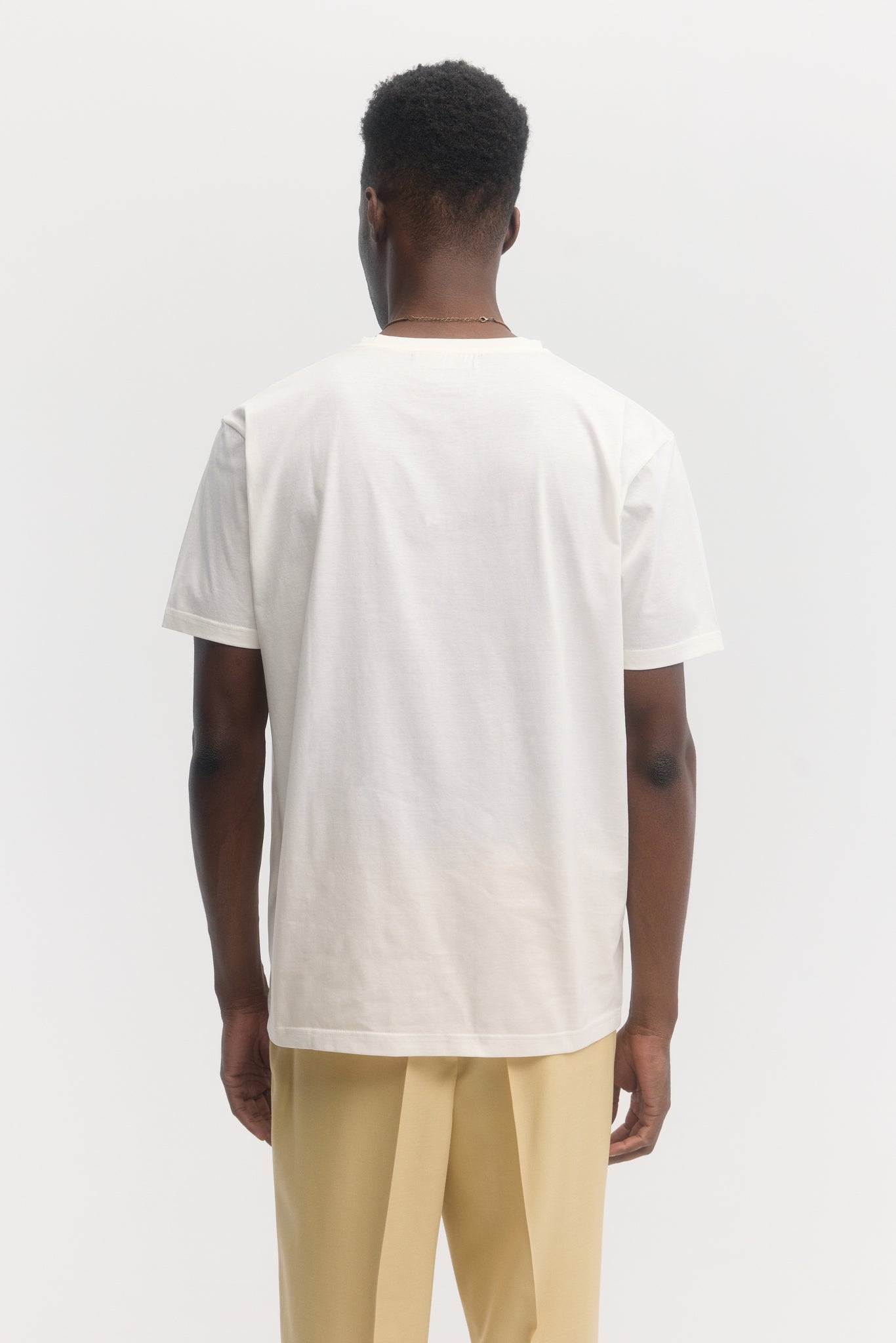 White mercerized organic cotton crewneck t-shirt