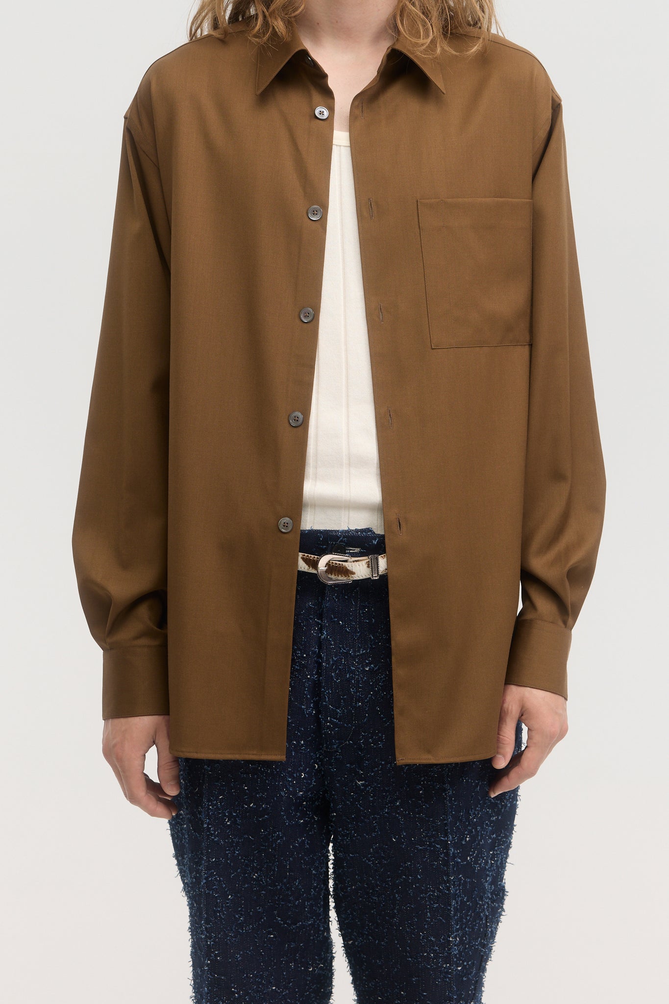 Natural cow hair western belt