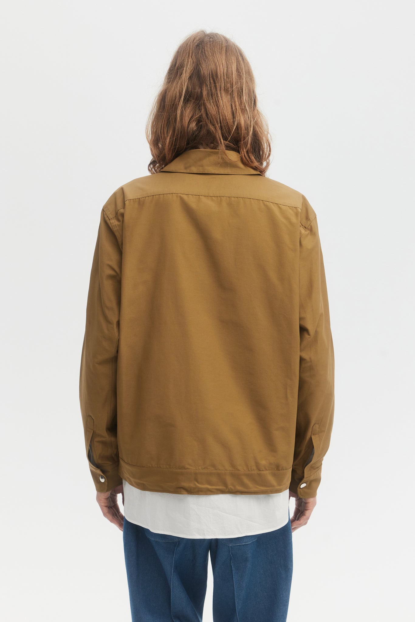 Camel cotton nylon technical blouson
