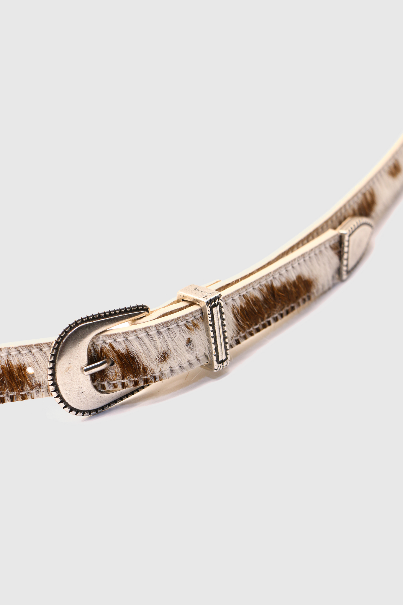 Natural cow hair western belt