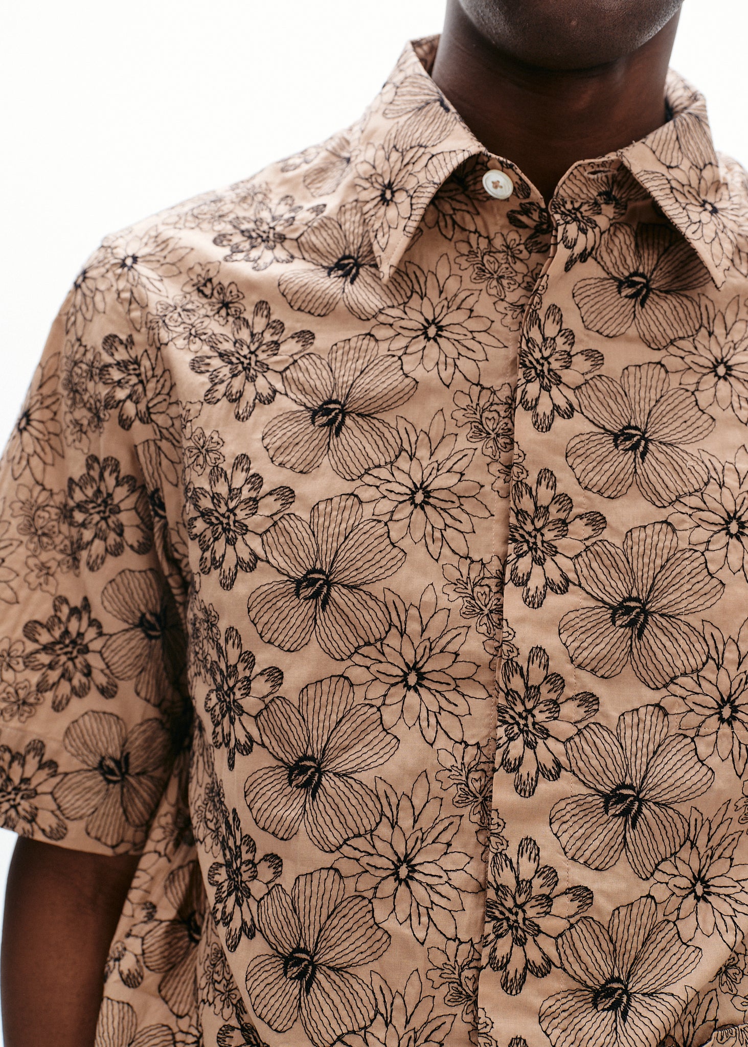 Floral relaxed fit short sleeve shirt