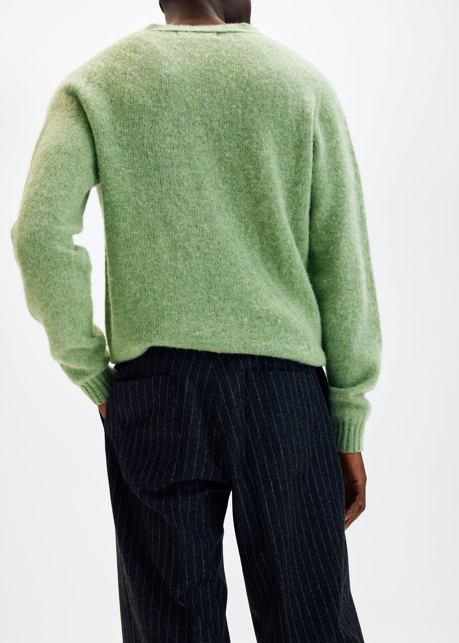 Cardigan en laine brossée vert clair