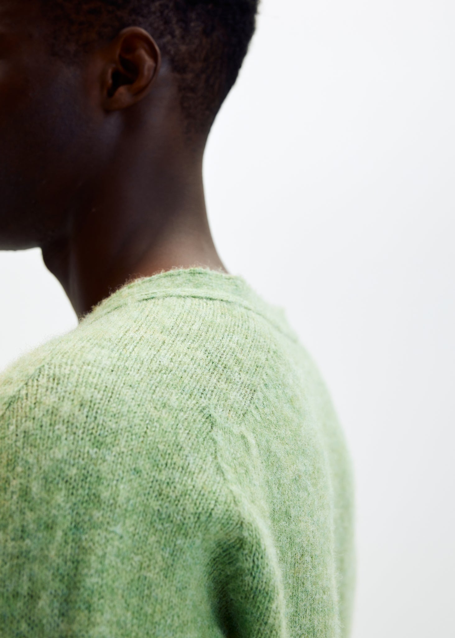 Cardigan en laine brossée vert clair