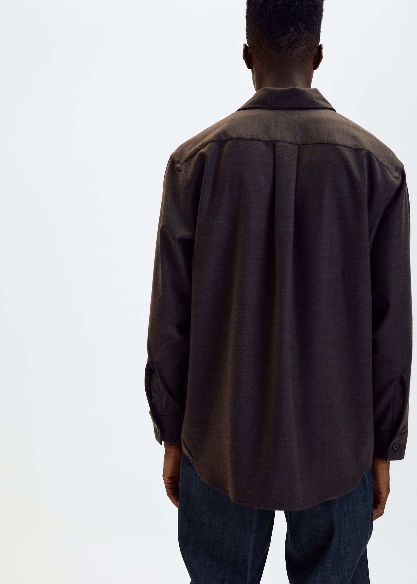 Dark brown wool overshirt