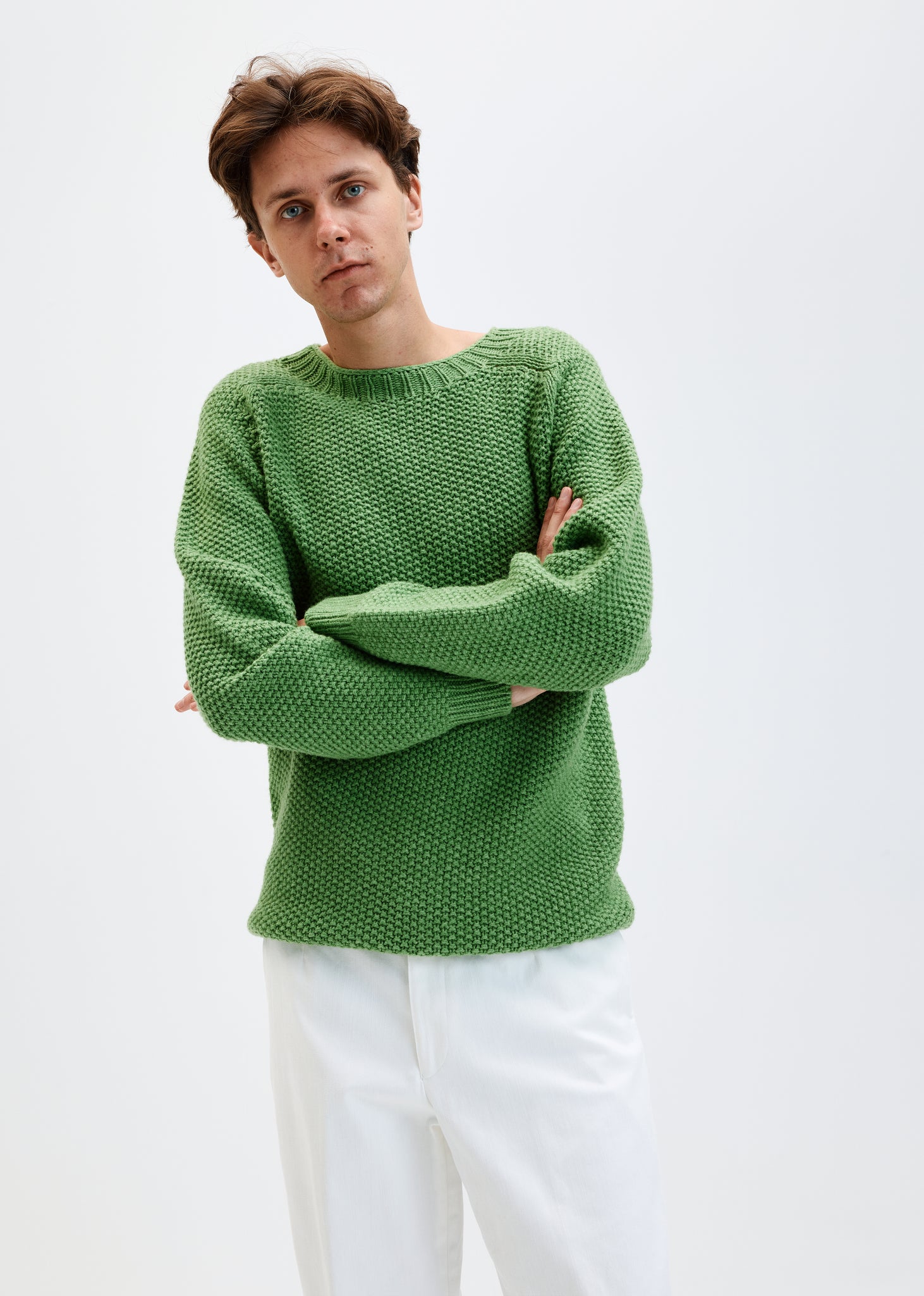 Light green geelong wool sweater