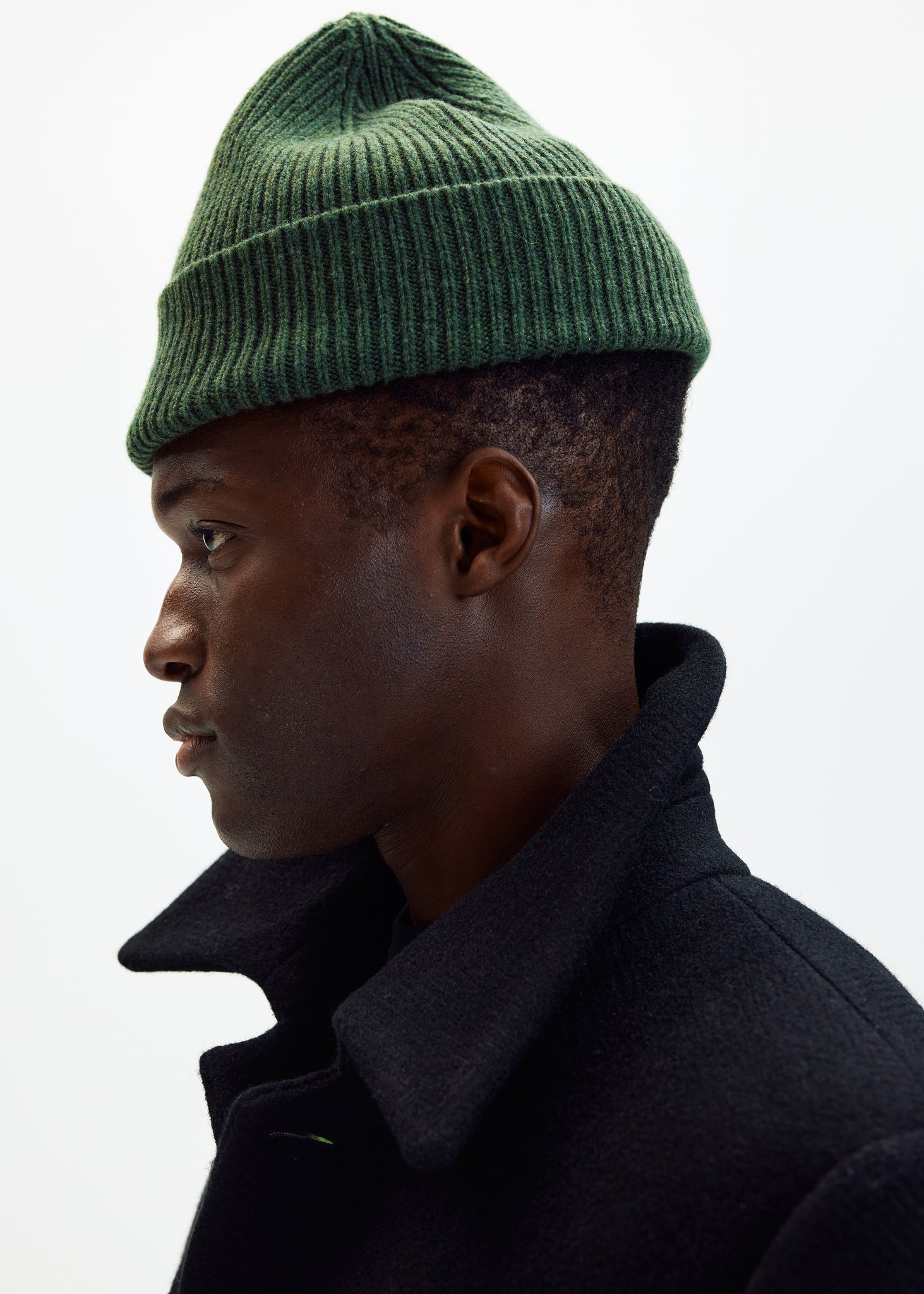 Green virgin wool beanie