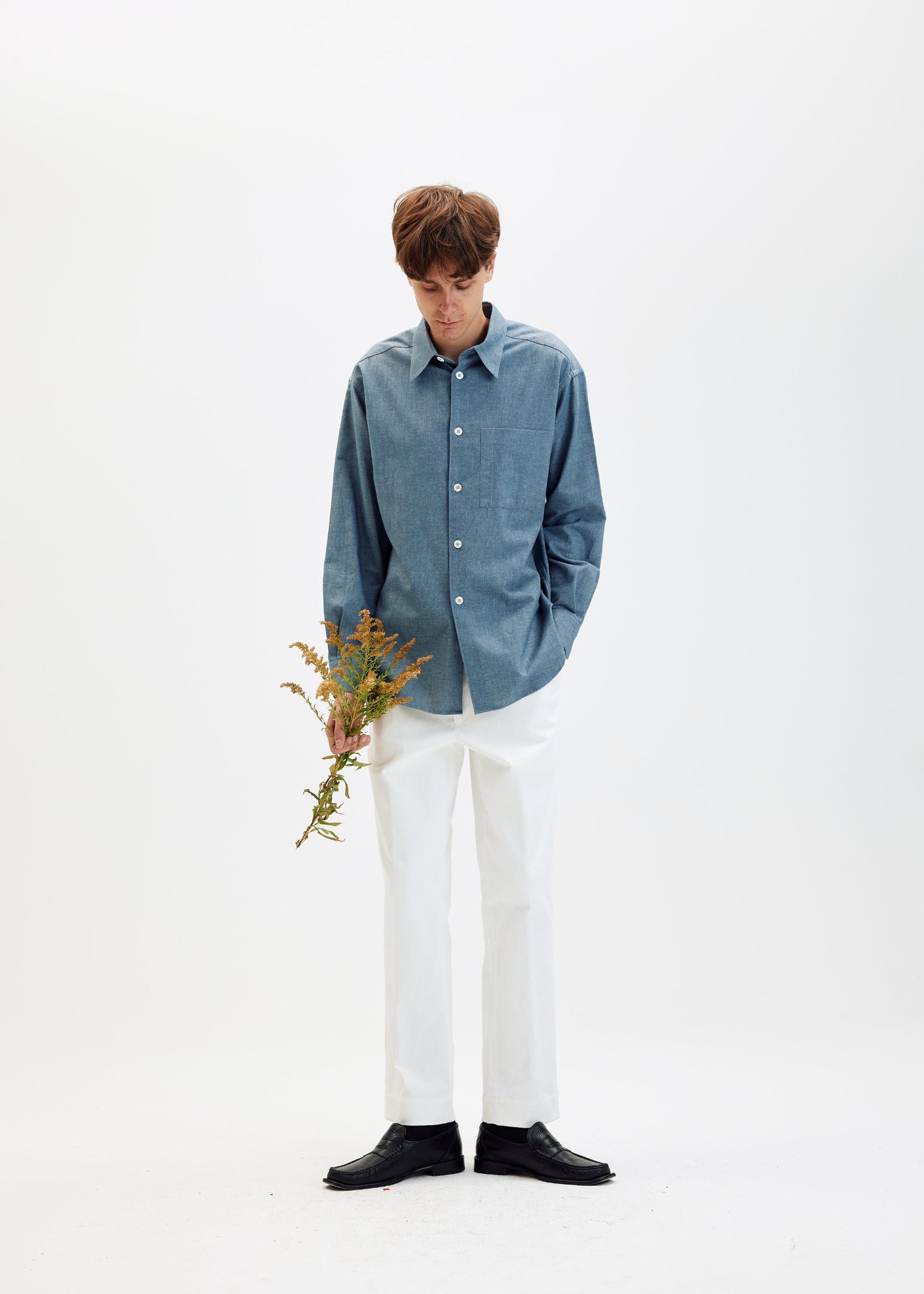 Brushed Chambray relaxed shirt