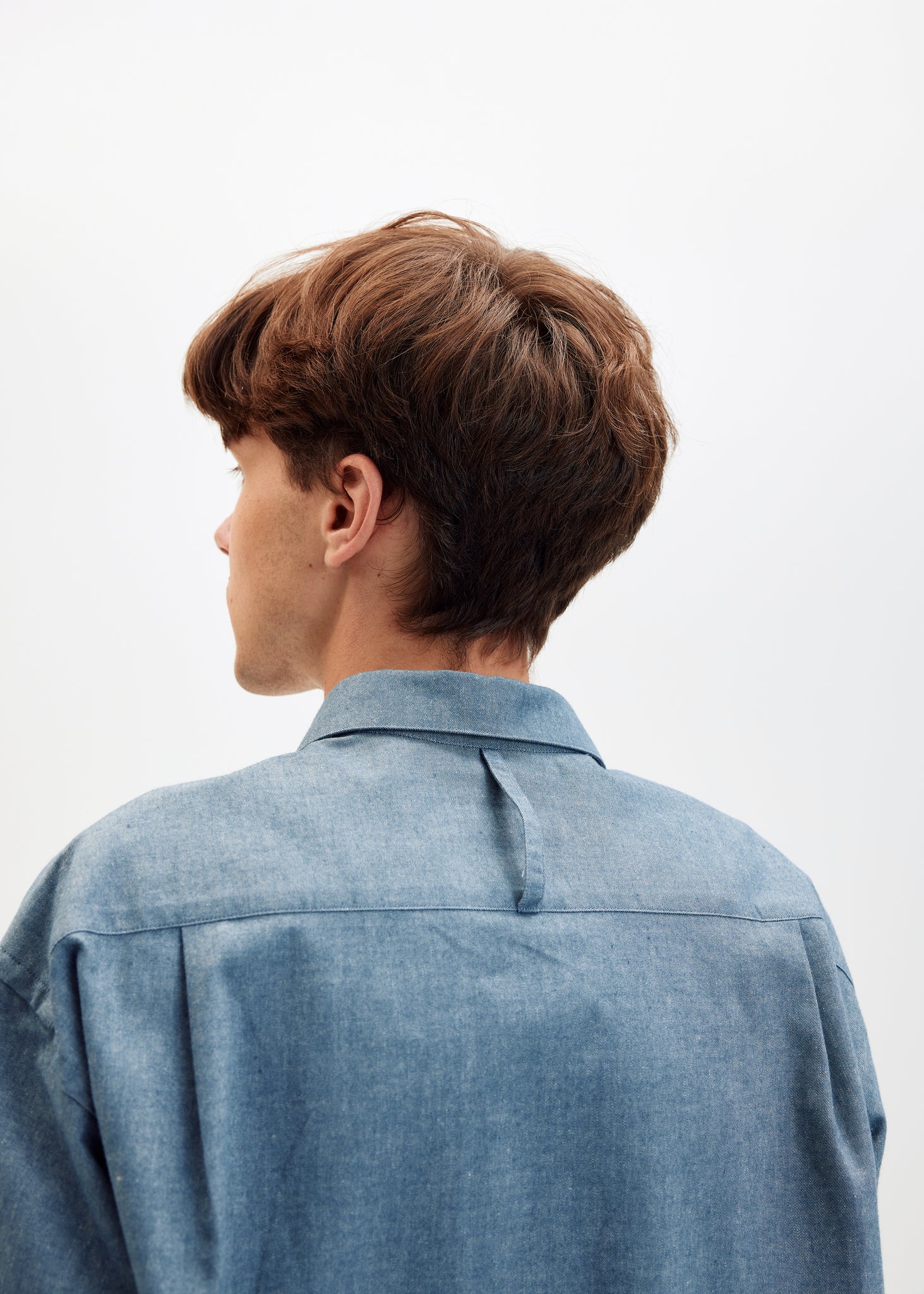 Chemise ample en chambray brossé