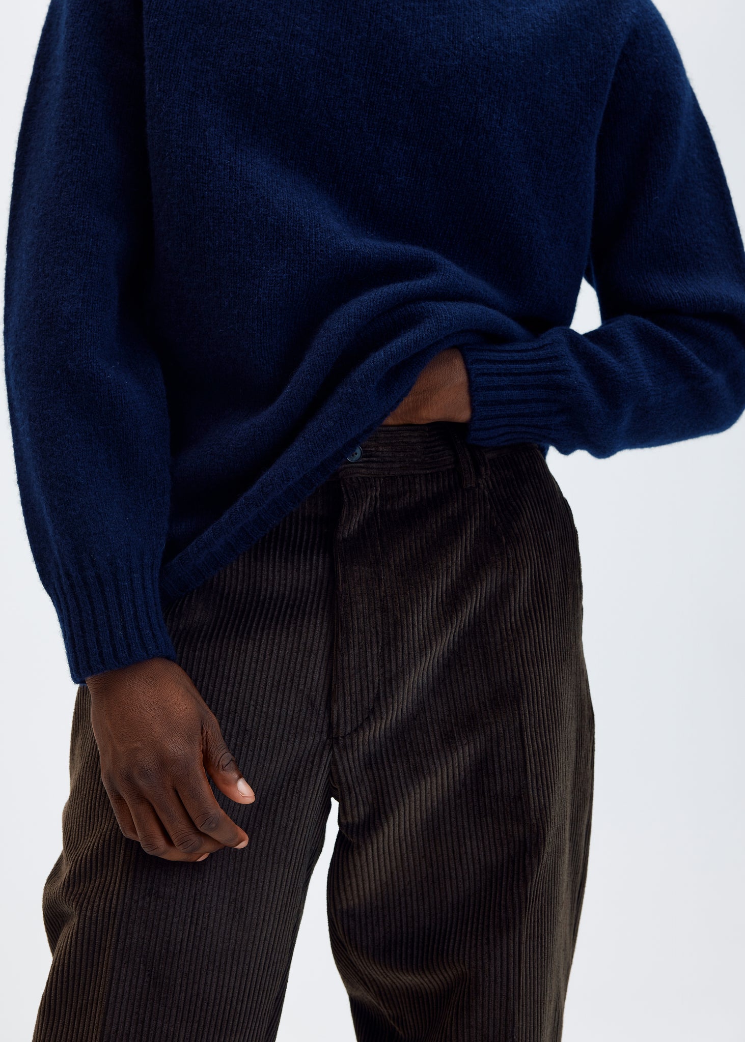 Navy shetland wool crewneck