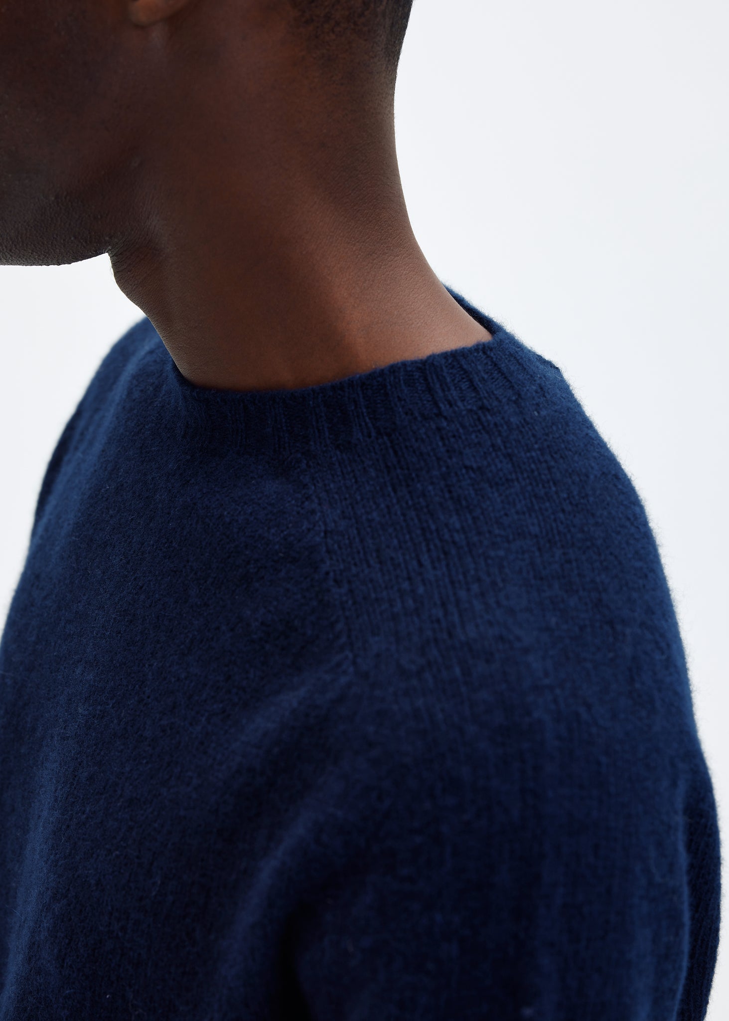 Navy shetland wool crewneck
