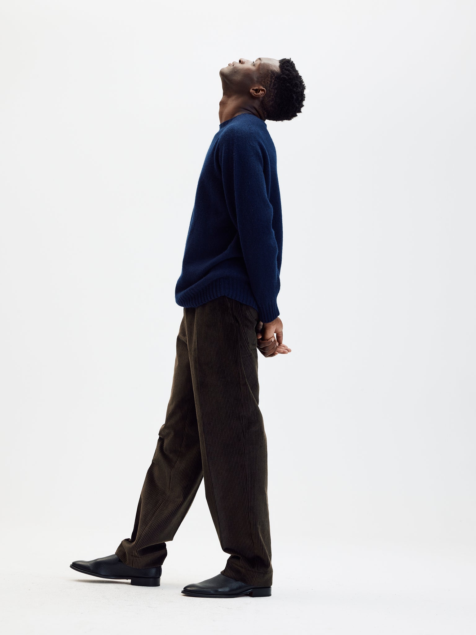 Navy shetland wool crewneck