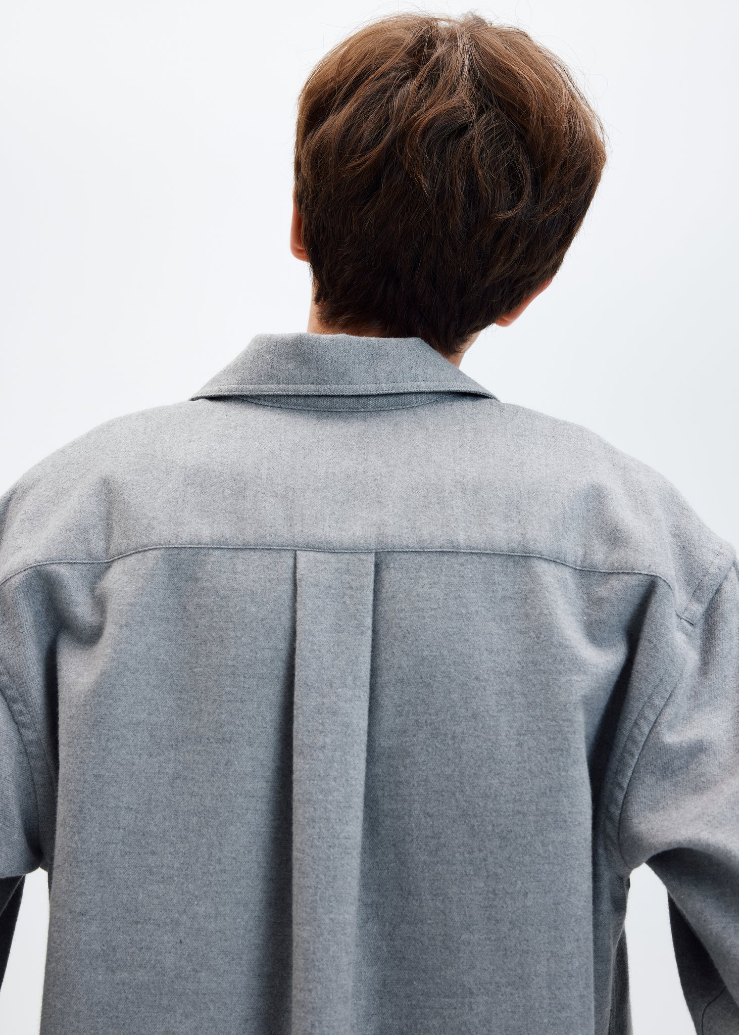 Surchemise en coton brossé gris clair