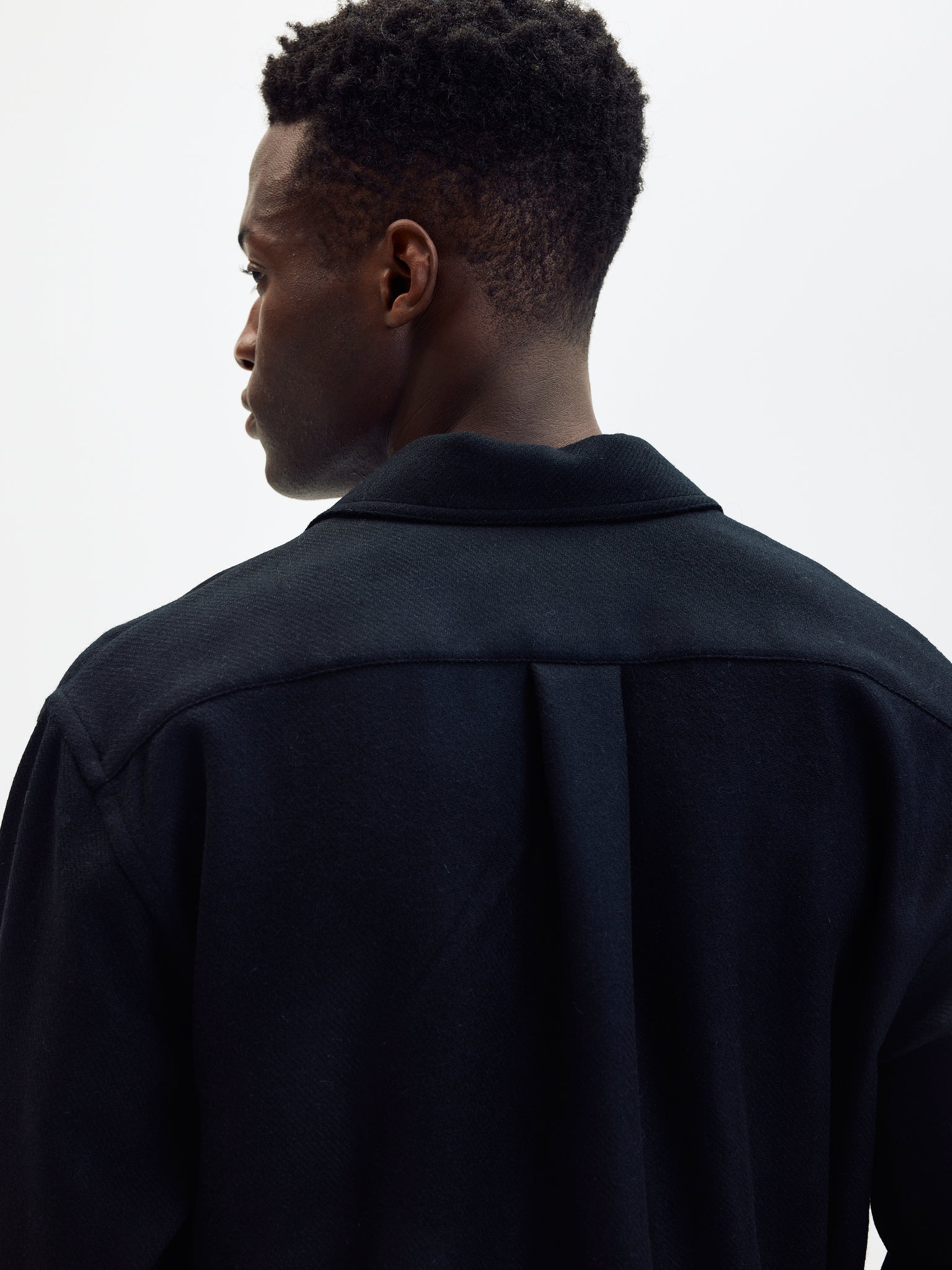 Surchemise en laine brossée noire